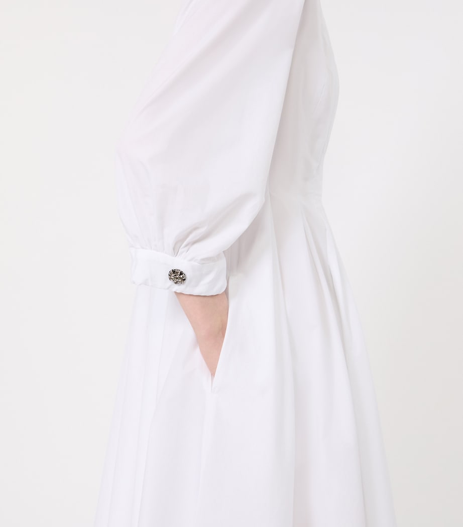 Max Mara Womens Cotton Poplin Shirt Dress White Image 5