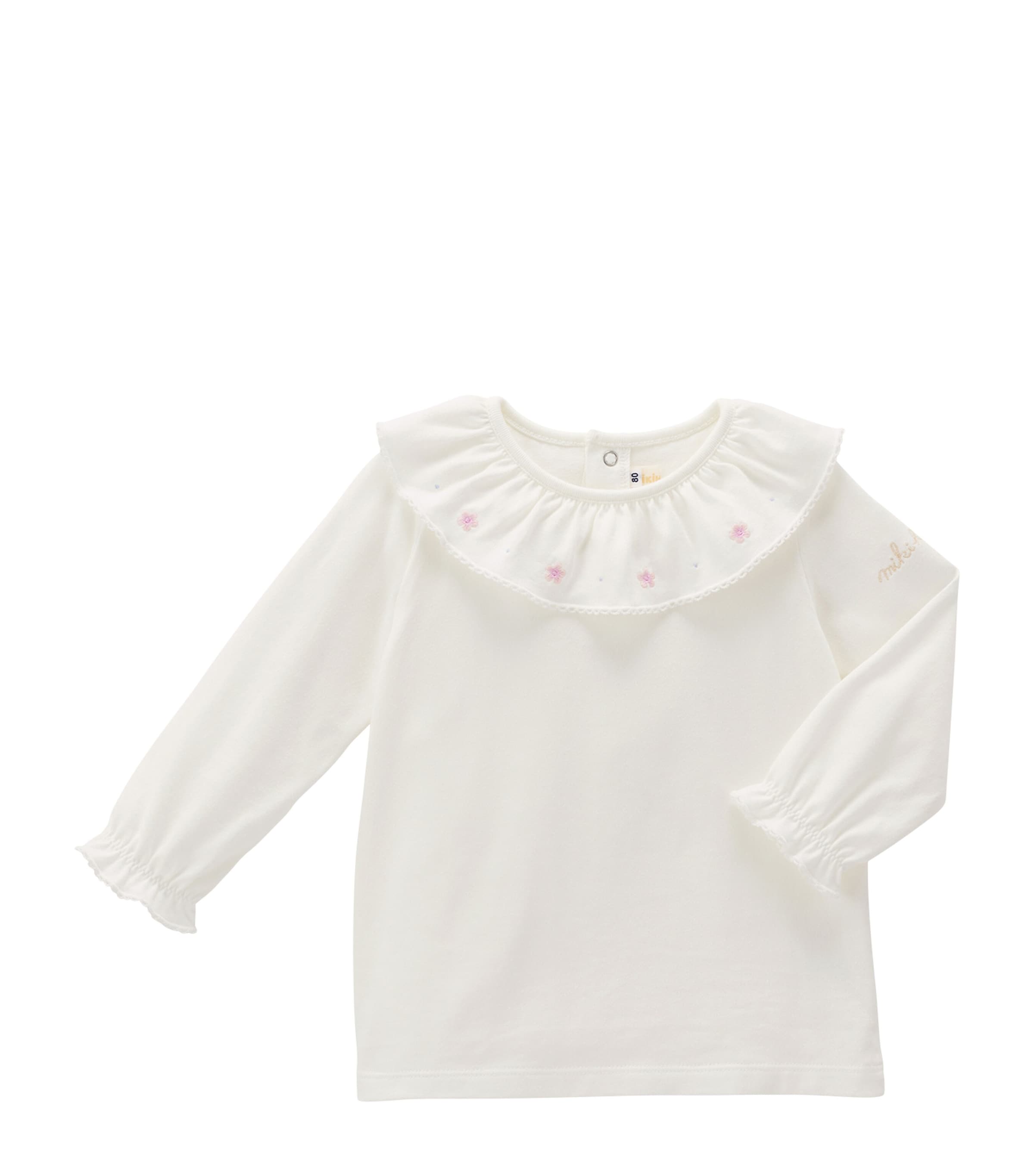 Miki House Cotton Ruffled Blouse In White