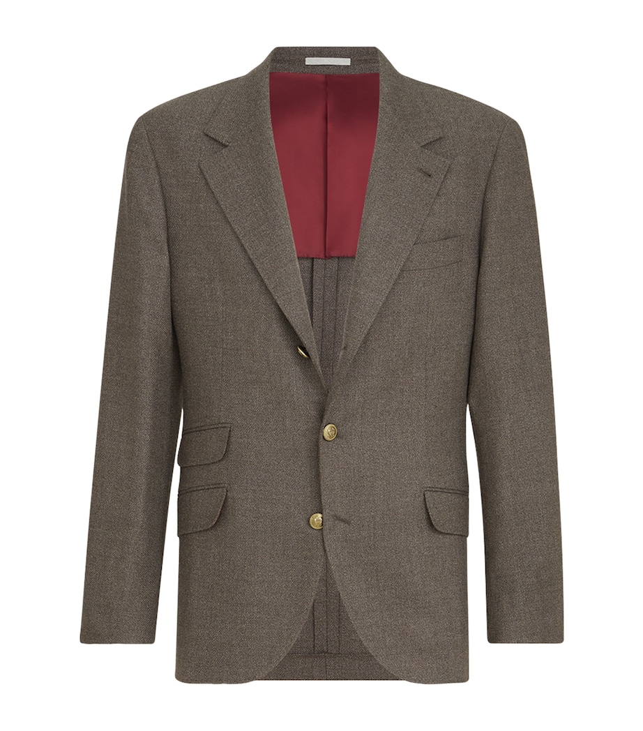 Brunello Cucinelli Mens Virgin Wool Deconstructed Cavallo Blazer Image 1