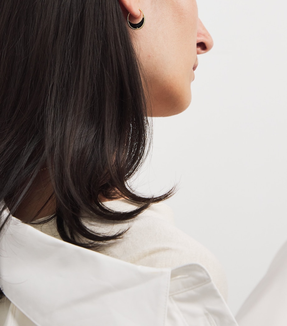 Yellow Gold and Diamond Bloop Moon N*93 Hoop Earrings YELLOW GOLD Image 2