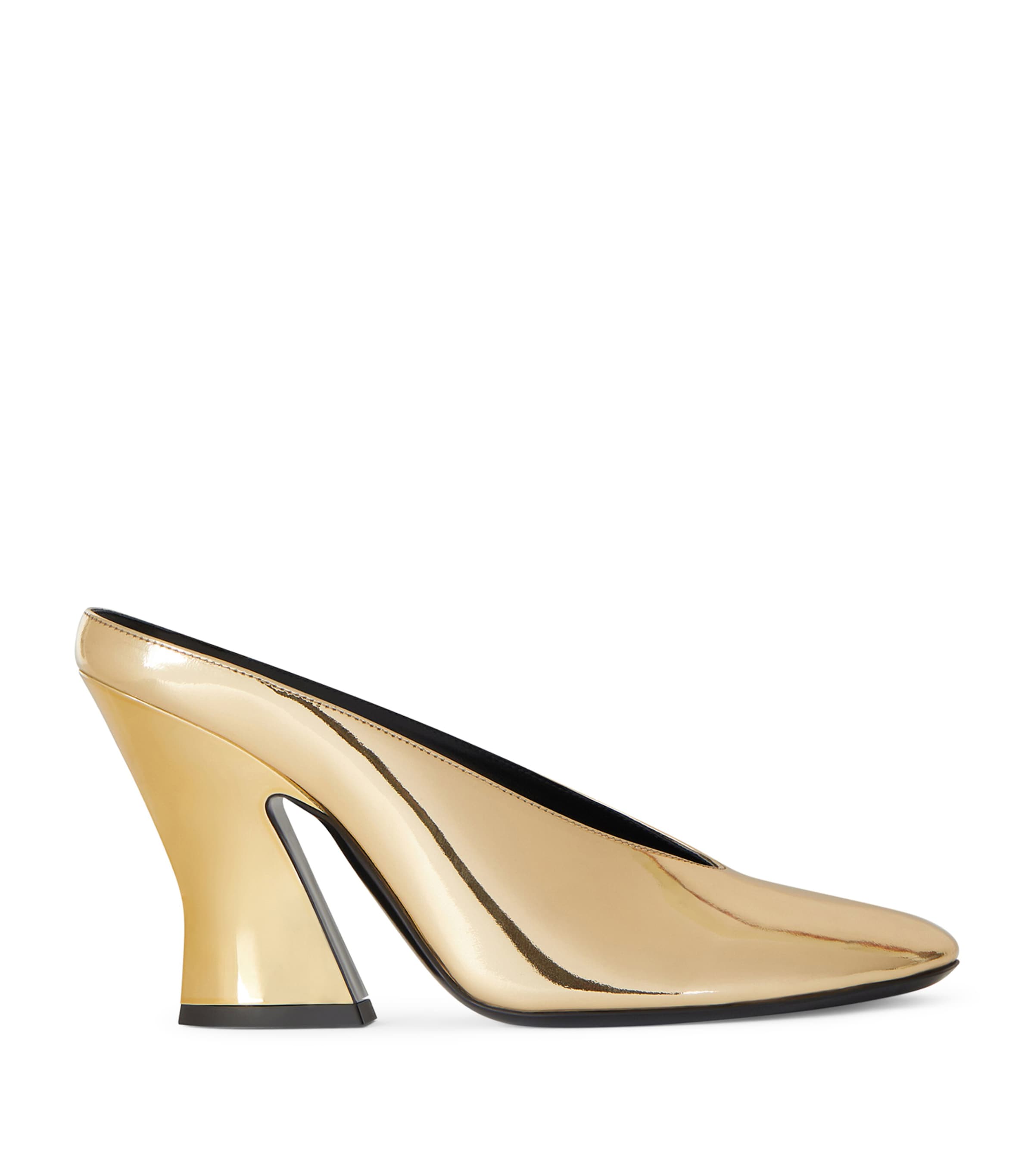 Givenchy Sculpted Heeled Mules In Mirror Effect Leather