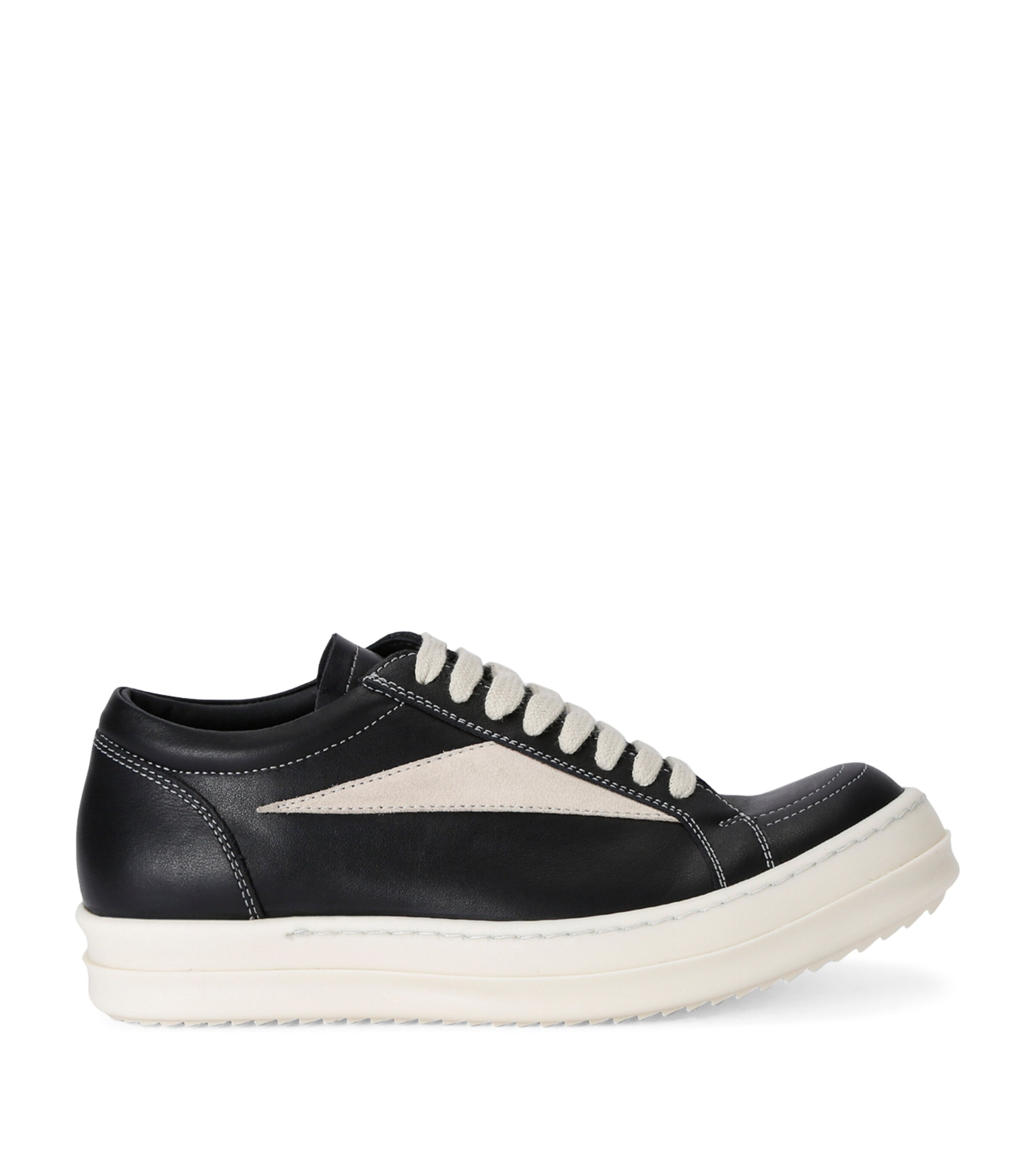 RICK OWENS LEATHER VINTAGE LOW-TOP SNEAKERS