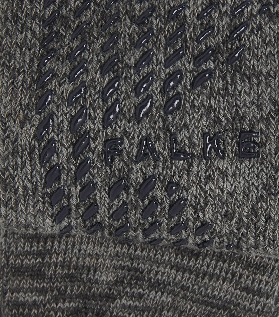 Falke Mens Cotton Grip Ankle Socks Cliff Grey Image 2