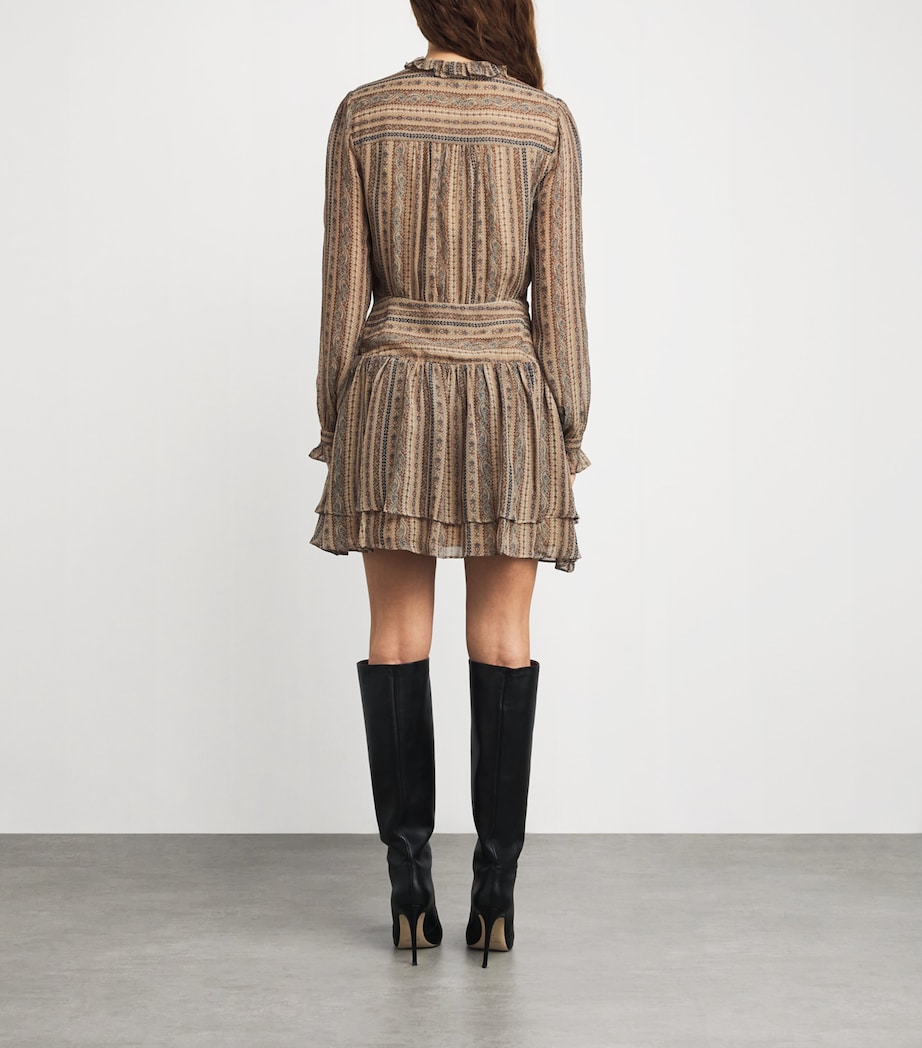 Silk Nantes Mini Dress BROWN MULTI Image 3