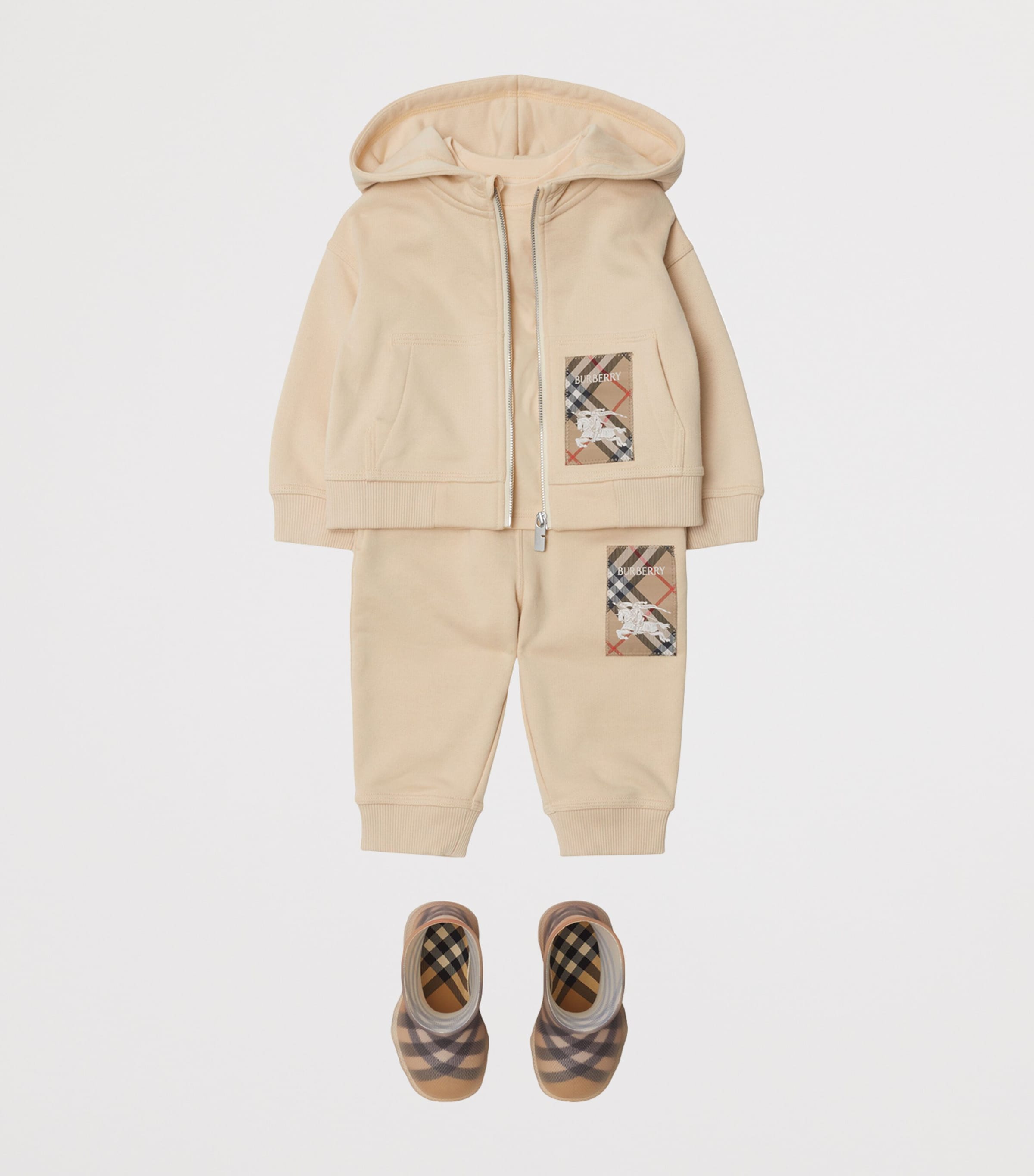 Cotton Check-Patch Hoodie (6-24 Months) CALICO Image 4