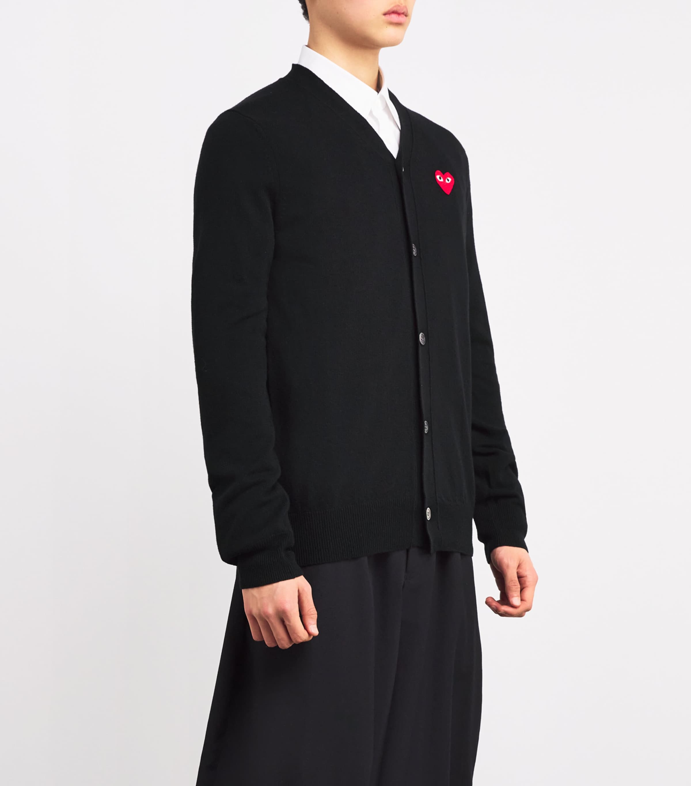 Wool Heart Cardigan BLACK Image 3