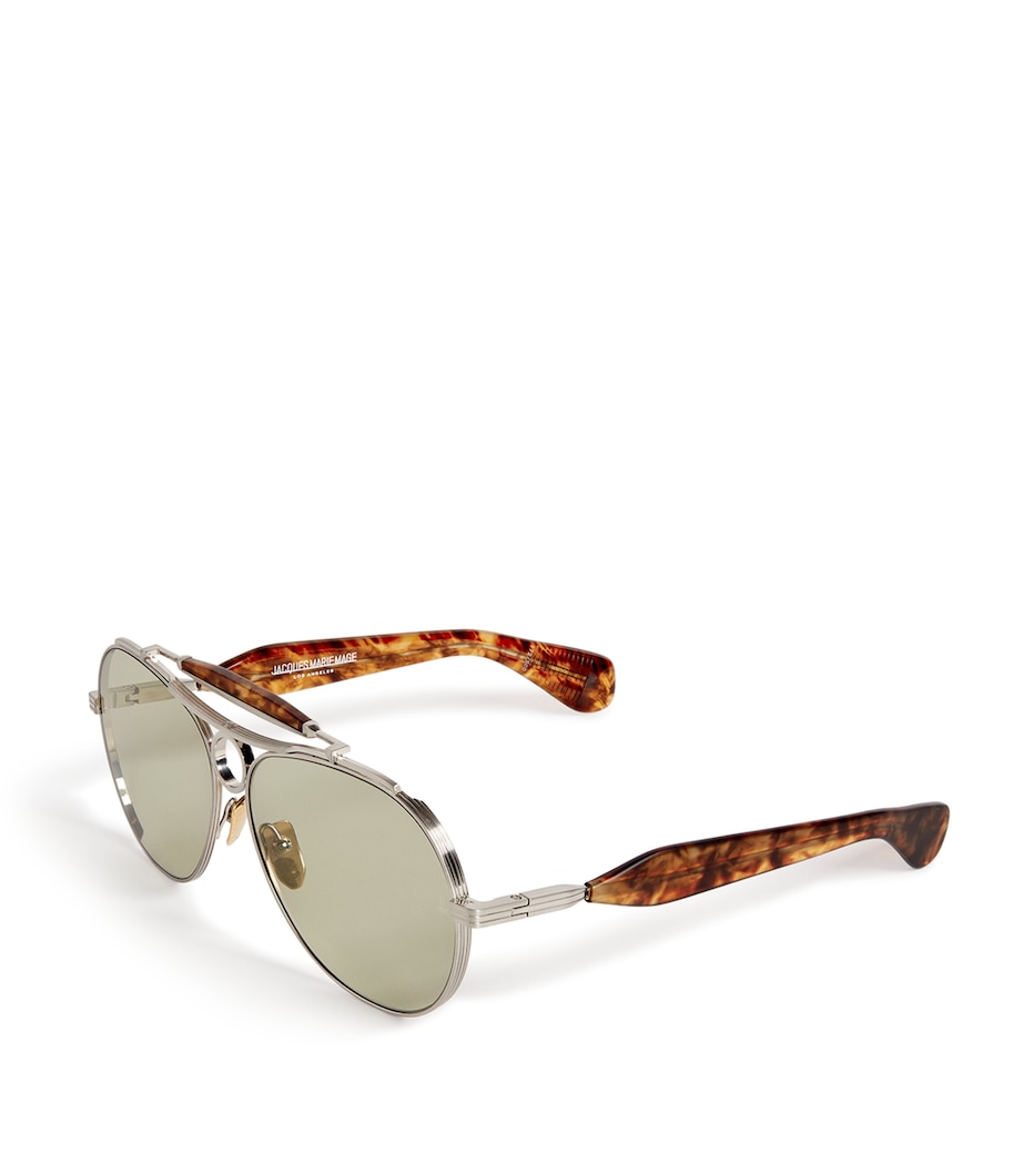 Tortoiseshell Aspen Aviator Sunglasses 41-SILVER Image 4