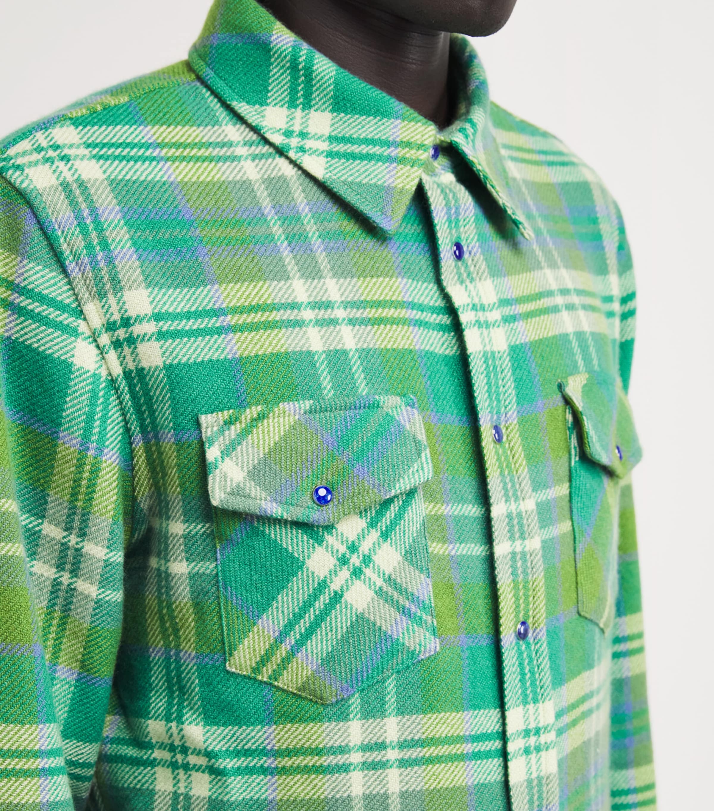 Cashmere Plaid Shirt LAPIS LAZULI Image 6