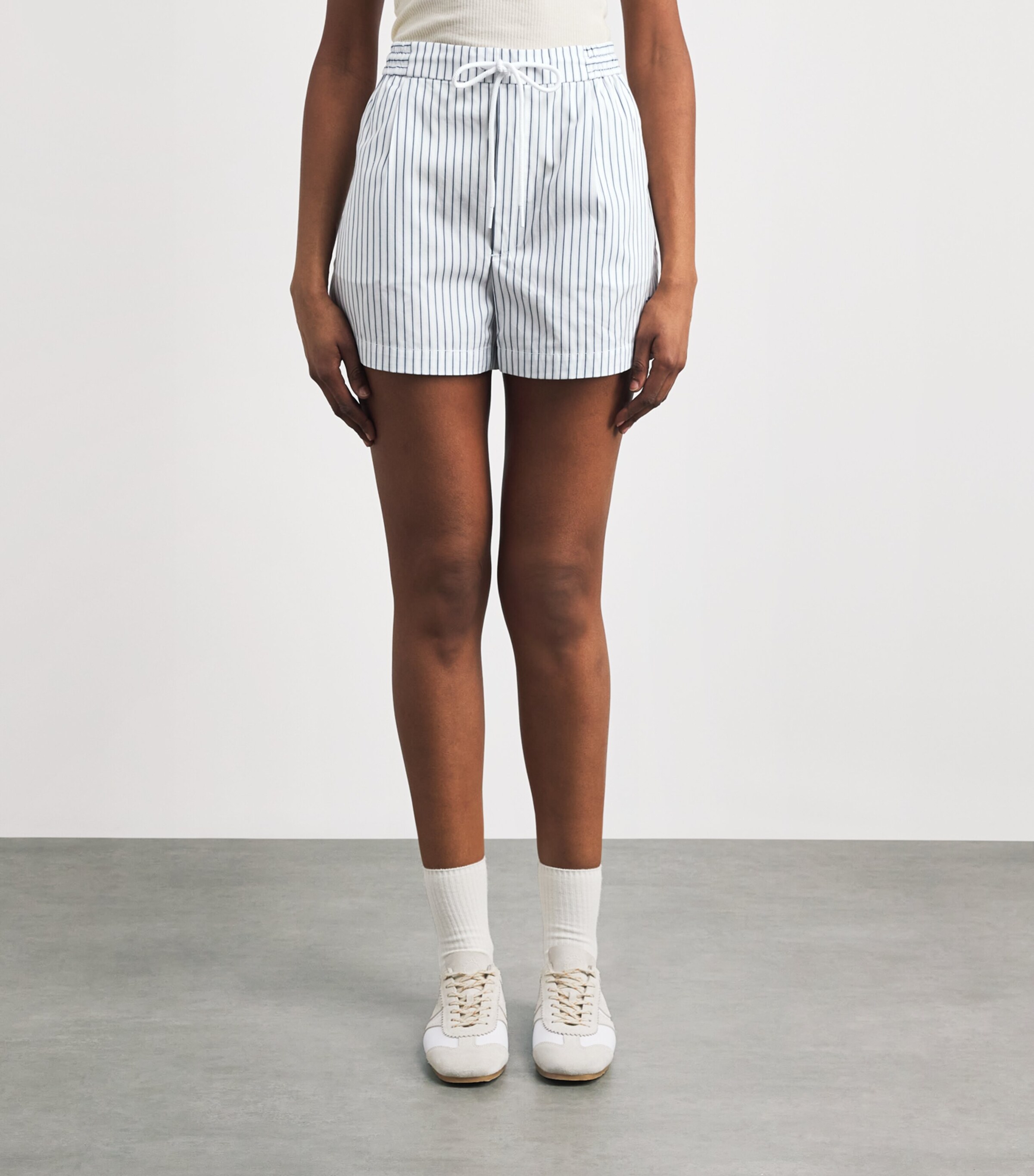 Polo Ralph Lauren Womens x Wimbledon Cotton Stripe Shorts Wht/ofc Blu/ref Nvy Image 4