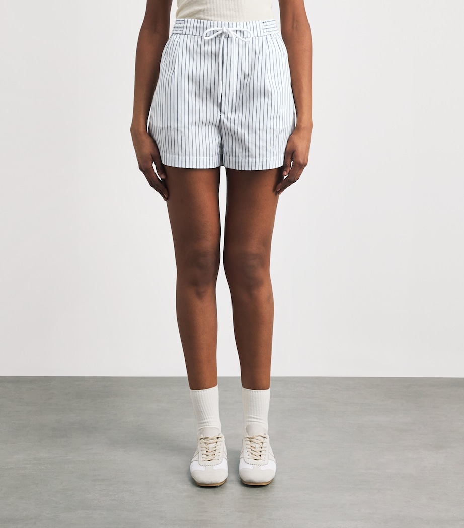 Polo Ralph Lauren Womens x Wimbledon Cotton Stripe Shorts Wht/ofc Blu/ref Nvy Image 4