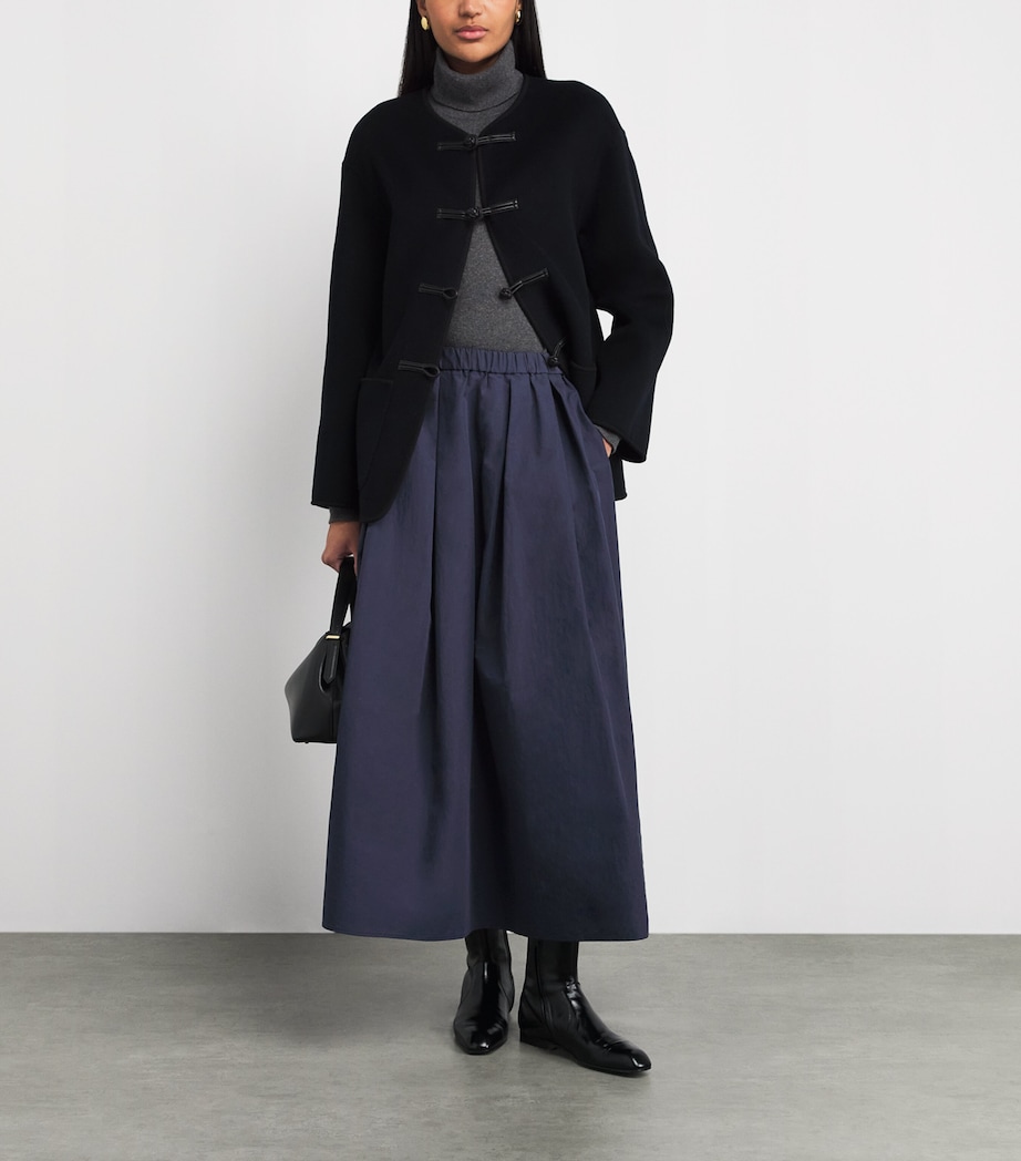 Stylein Womens Cotton-Blend Sorina Midi Skirt Midnight Image 2