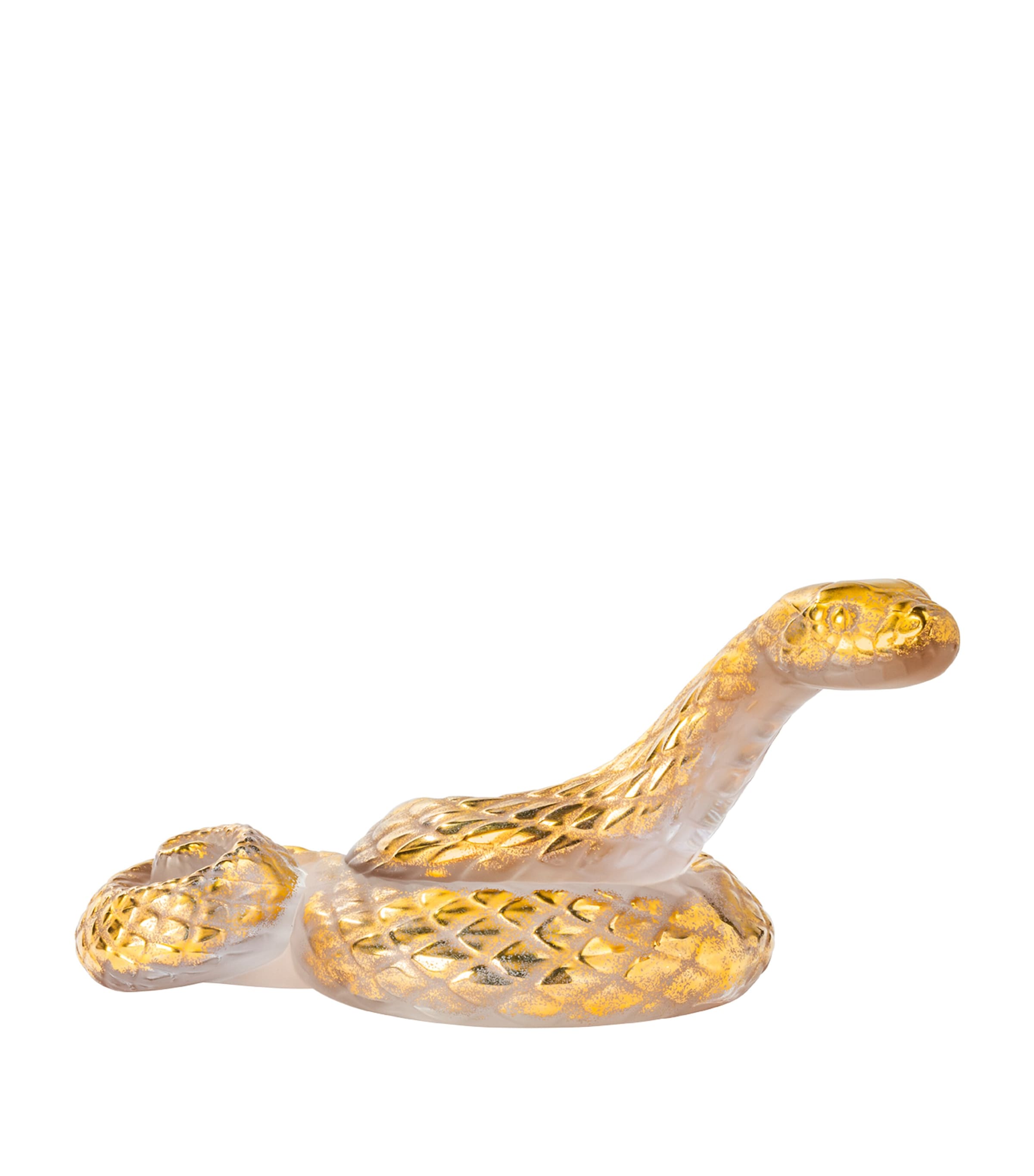 Lalique Crystal Snake Sculpture In Clear