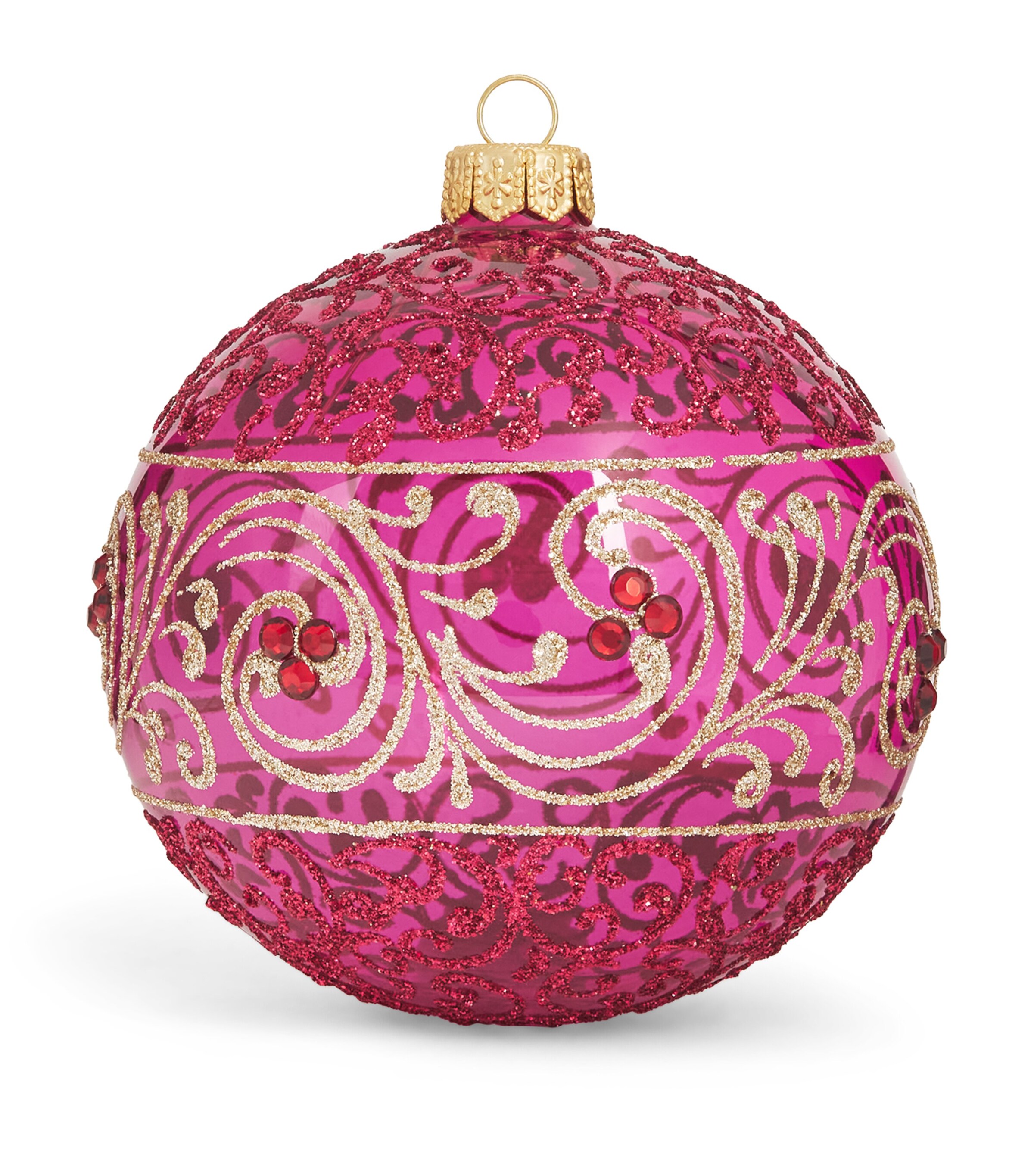 Harrods Glitter Swirl Bauble Egplnt Trspnt Lcqr Image 1