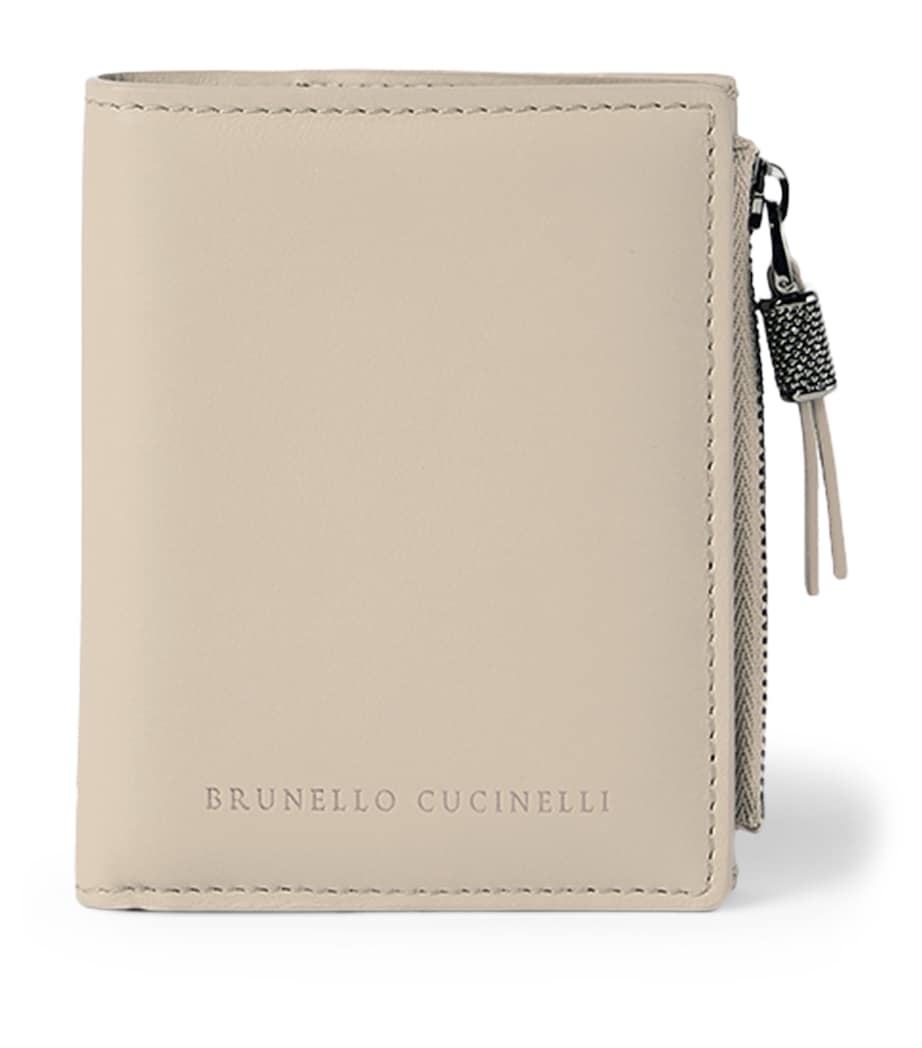 Brunello Cucinelli Leather Logo Wallet Image 1