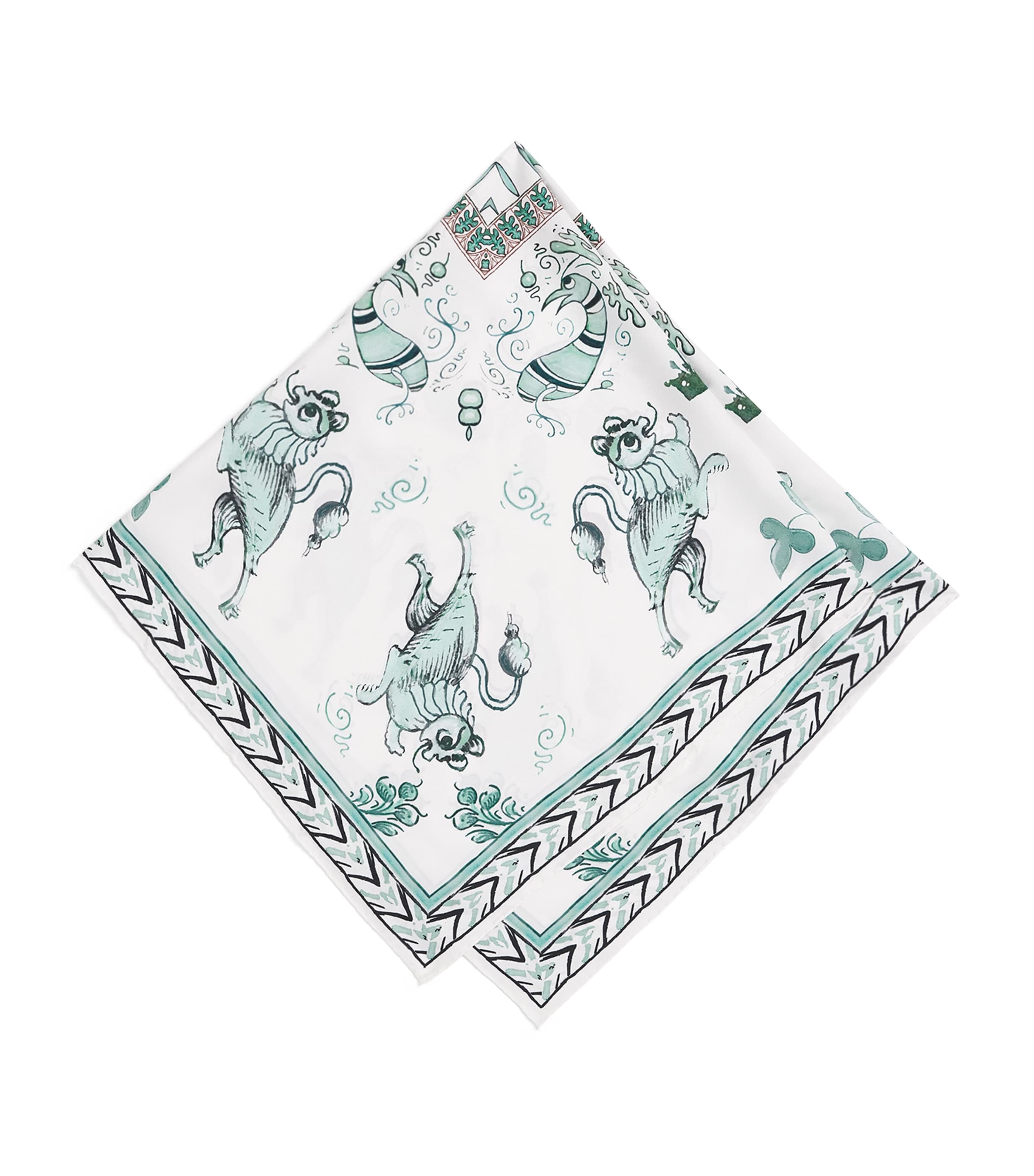 Fabiana Filippi Silk Twill Printed Scarf Verde Acqua Image 1