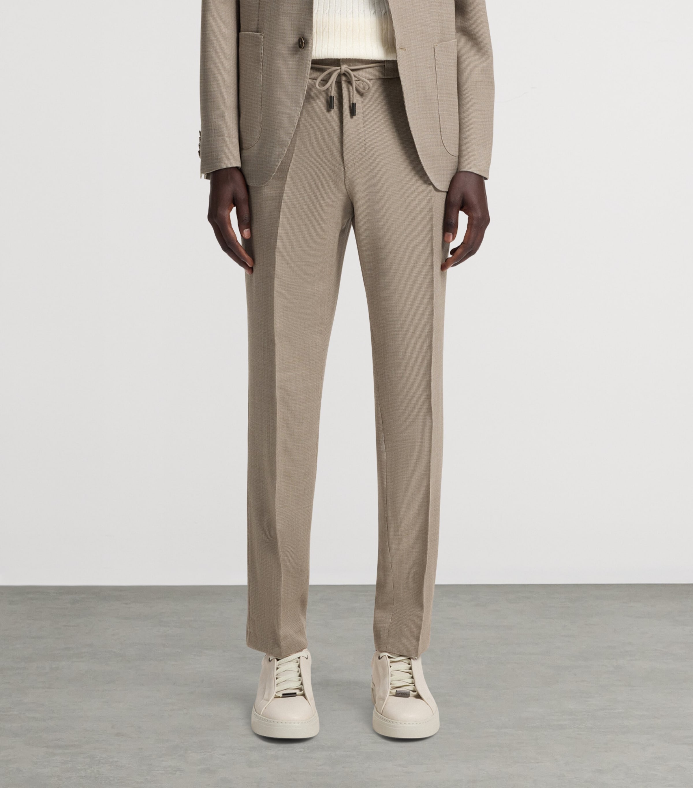 Virgin Wool-Silk Drawstring Trousers 255 Image 2