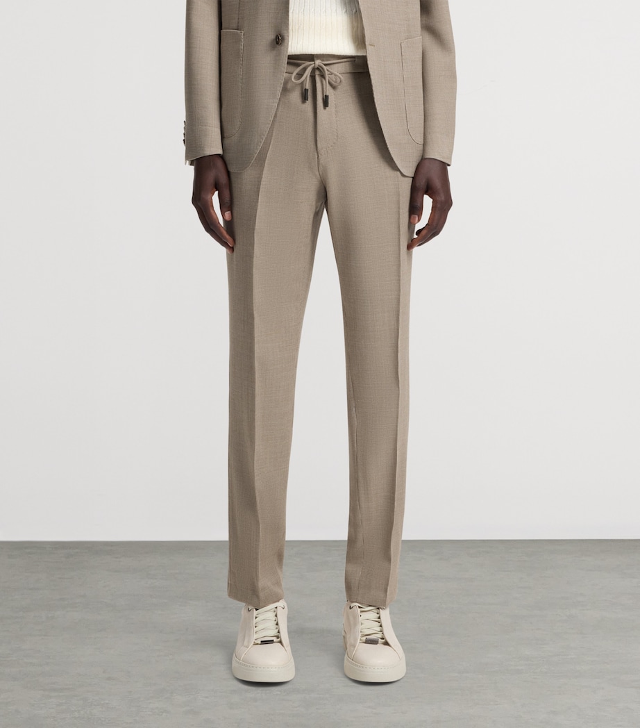 Virgin Wool-Silk Drawstring Trousers 255 Image 2