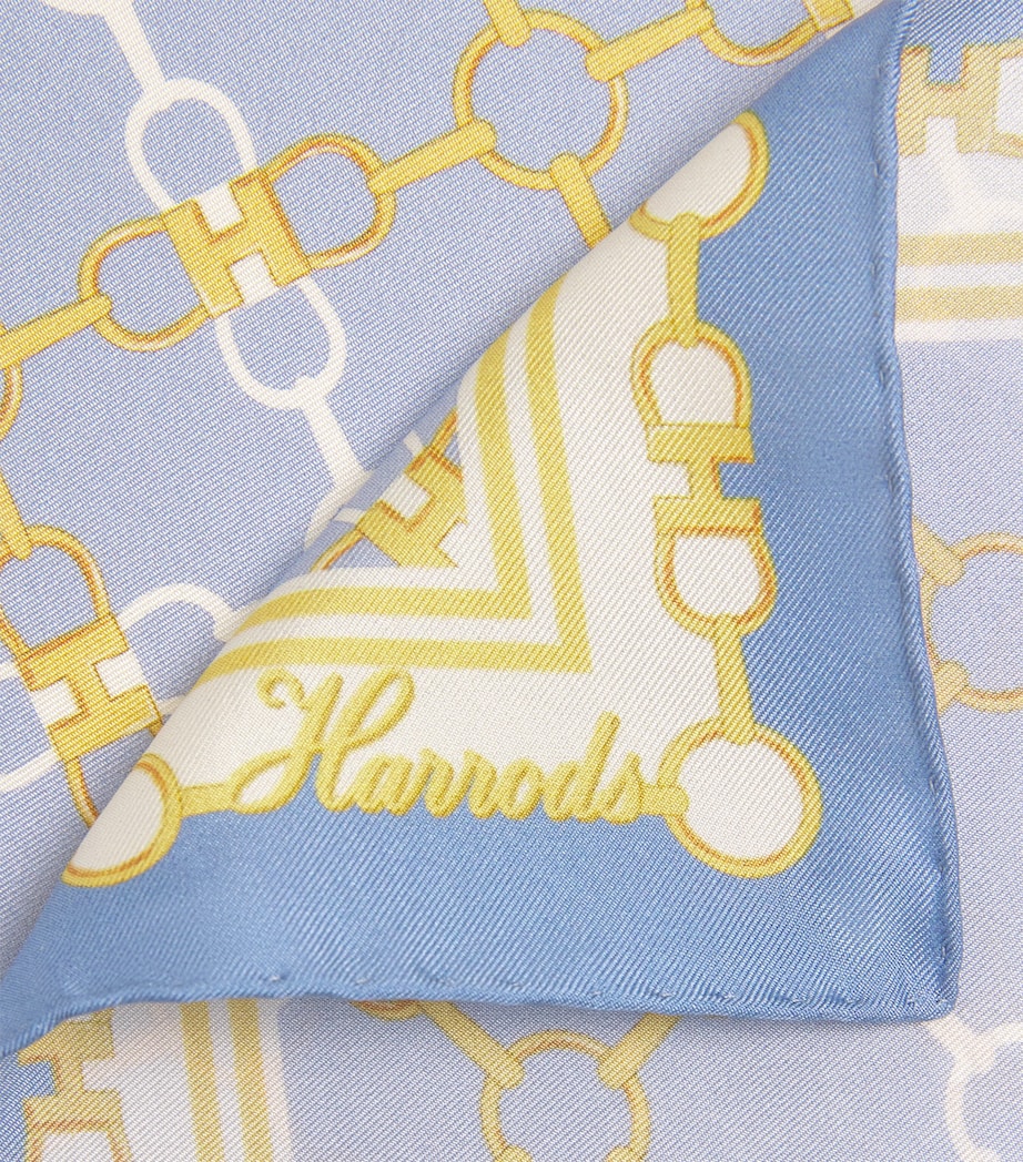 Silk Chain Print Scarf BLUE Image 6