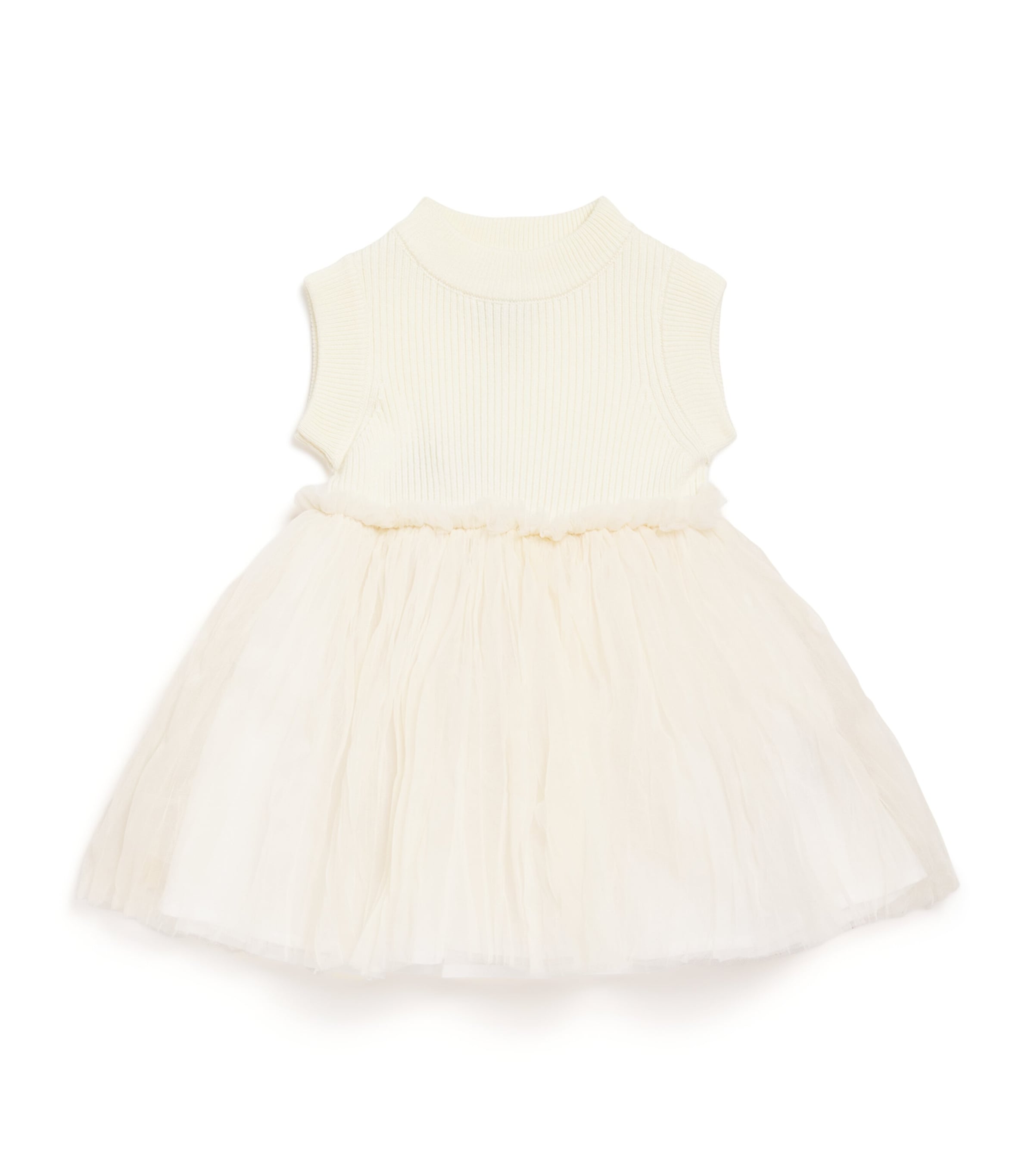 Donsje Knitted-Tulle Xewa Dress (3 Months-4 Years) White Image 1