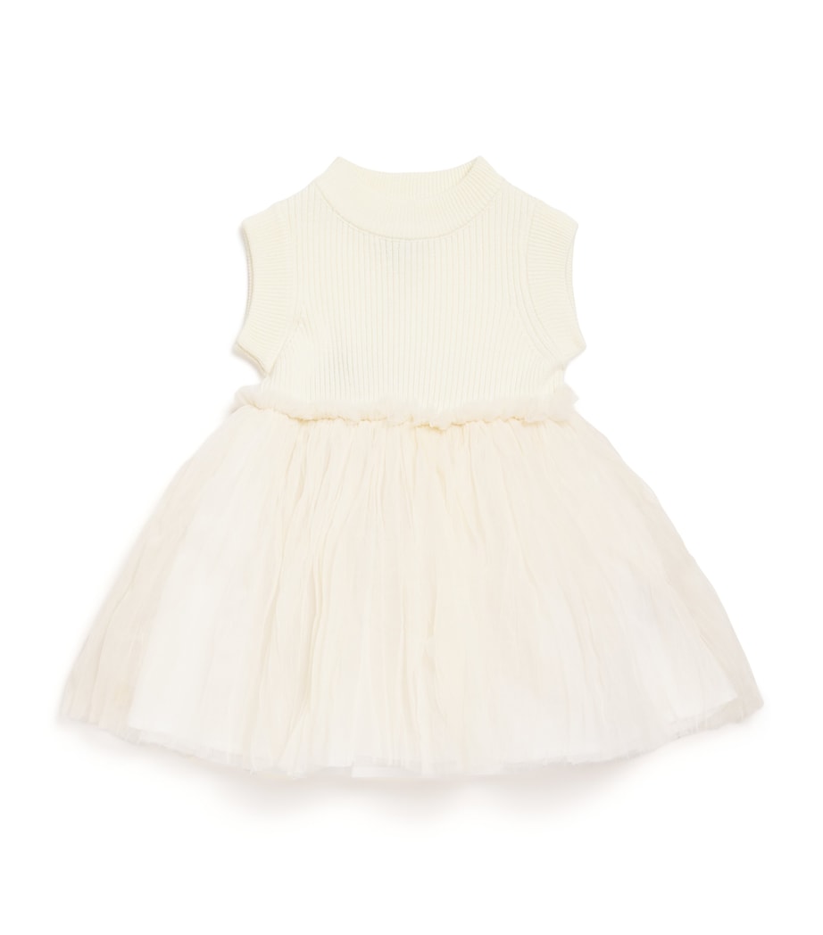 Donsje Knitted-Tulle Xewa Dress (3 Months-4 Years) White Image 1