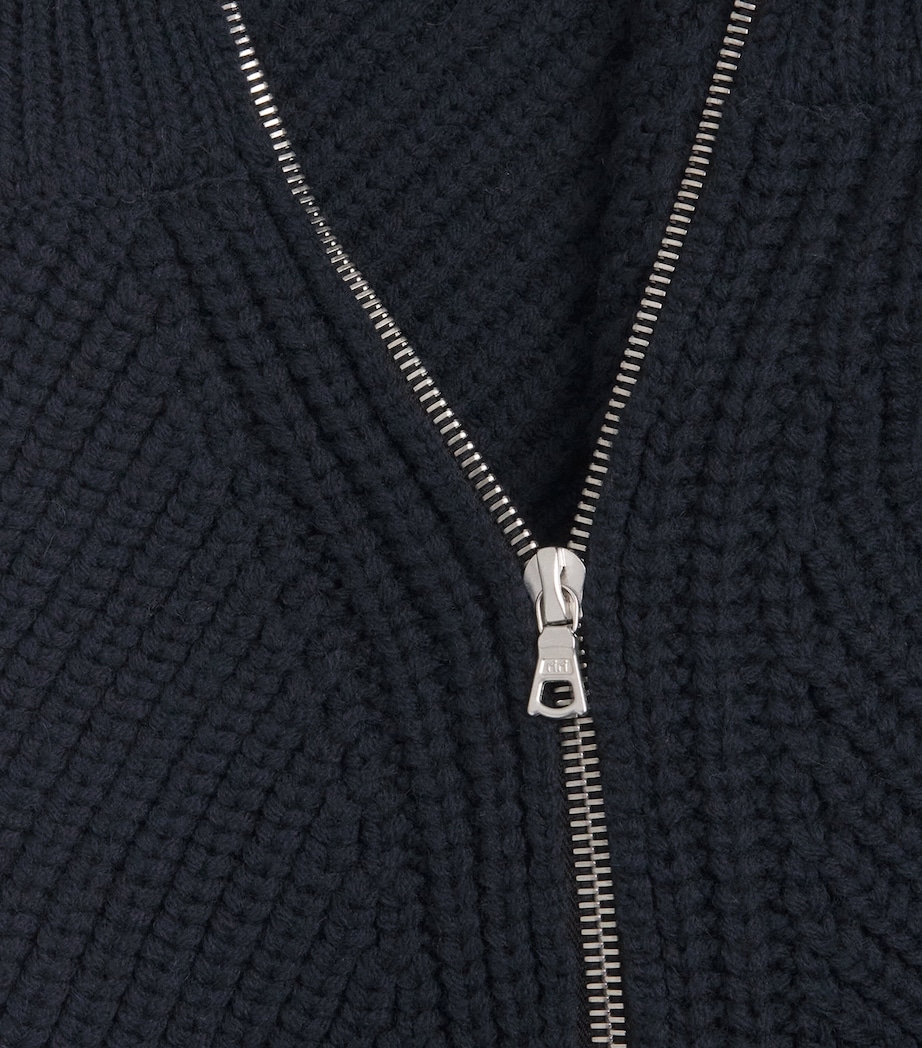 Wool-Blend Asymmetric-Zip Sweater BLACK Image 5