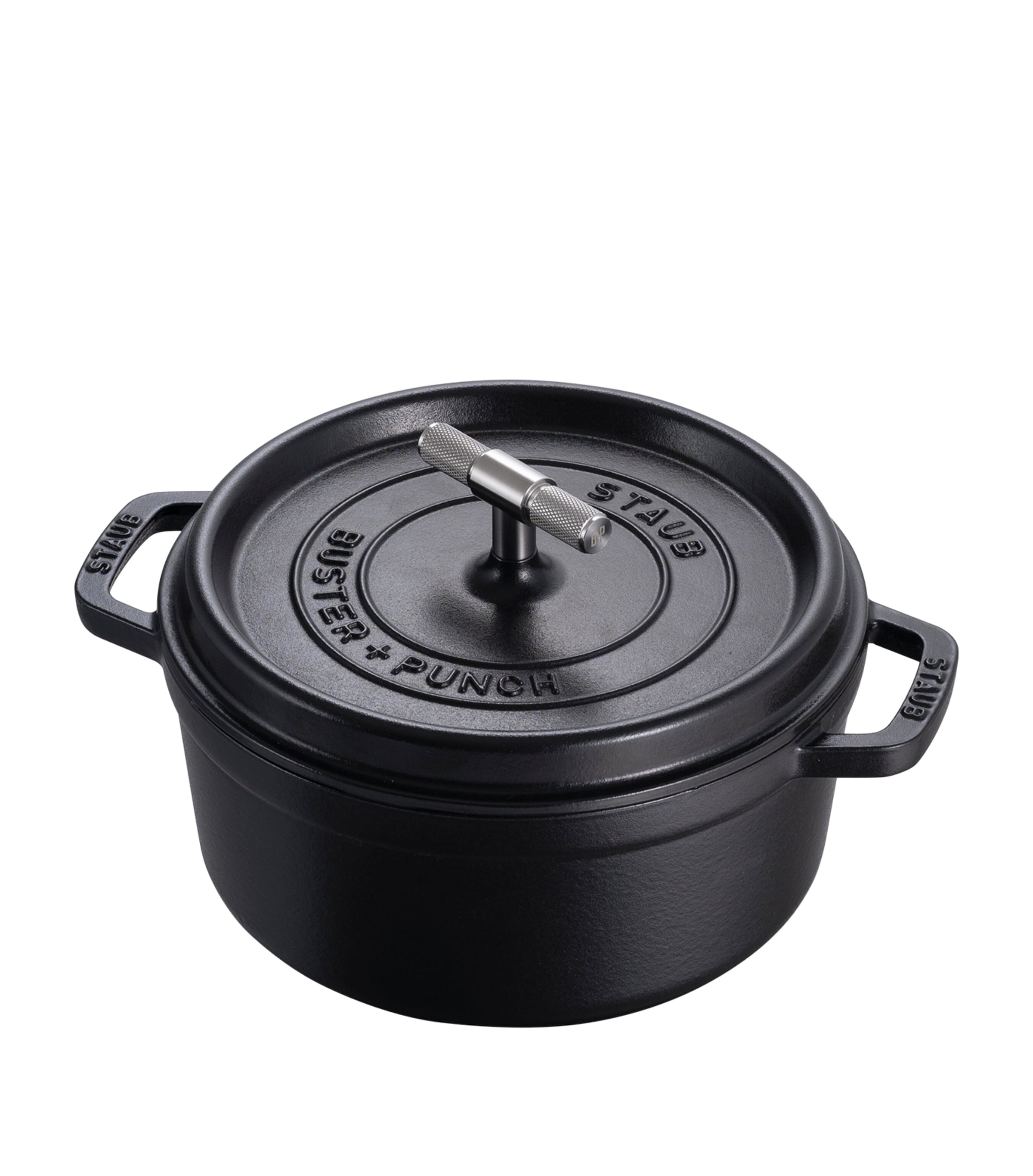 x Buster + Punch Cocotte with Steel Knob (24cm) BLACK Image 3
