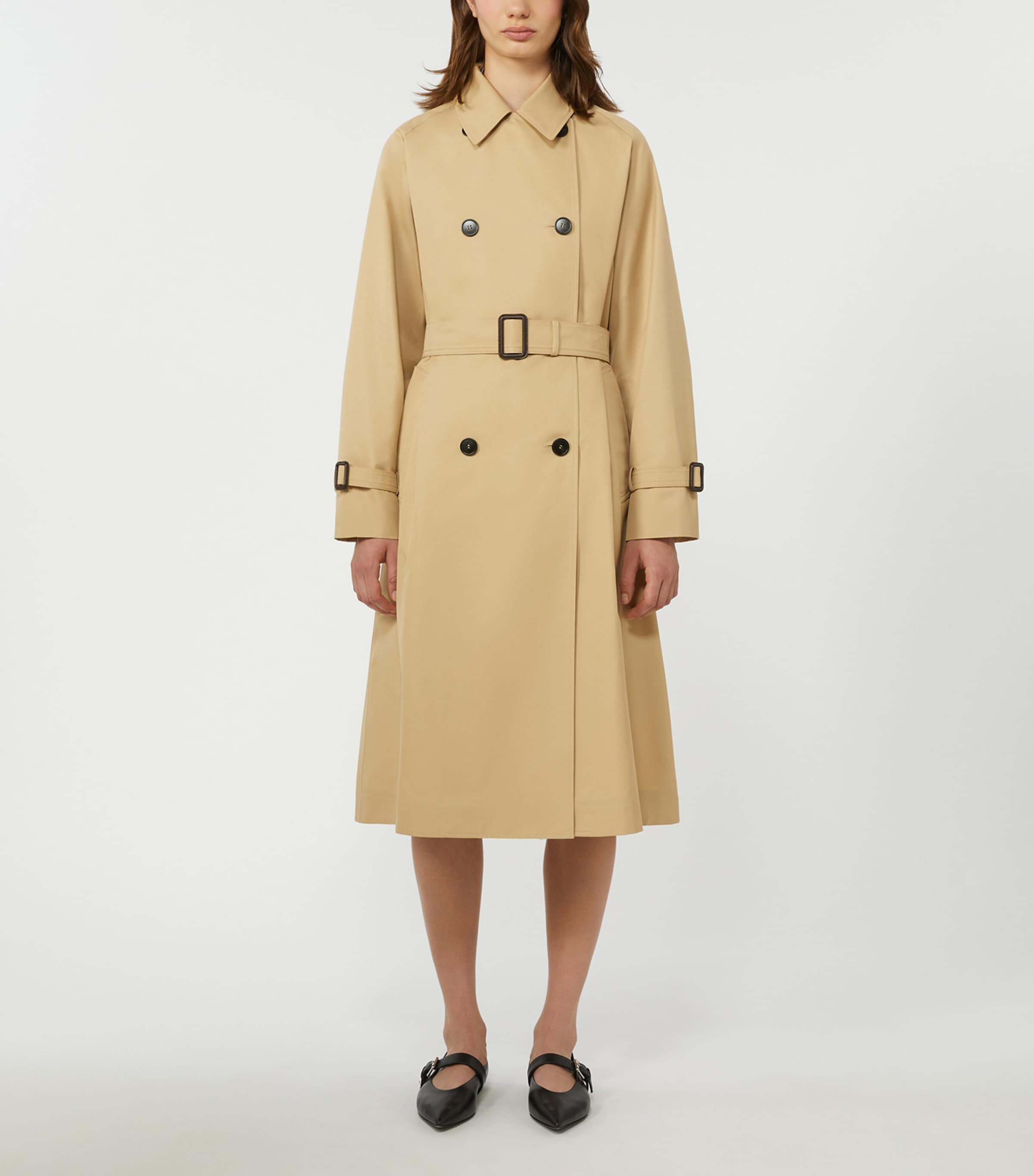 Weekend Max Mara Womens Gabardine Reversible Trench Coat Beige Image 2