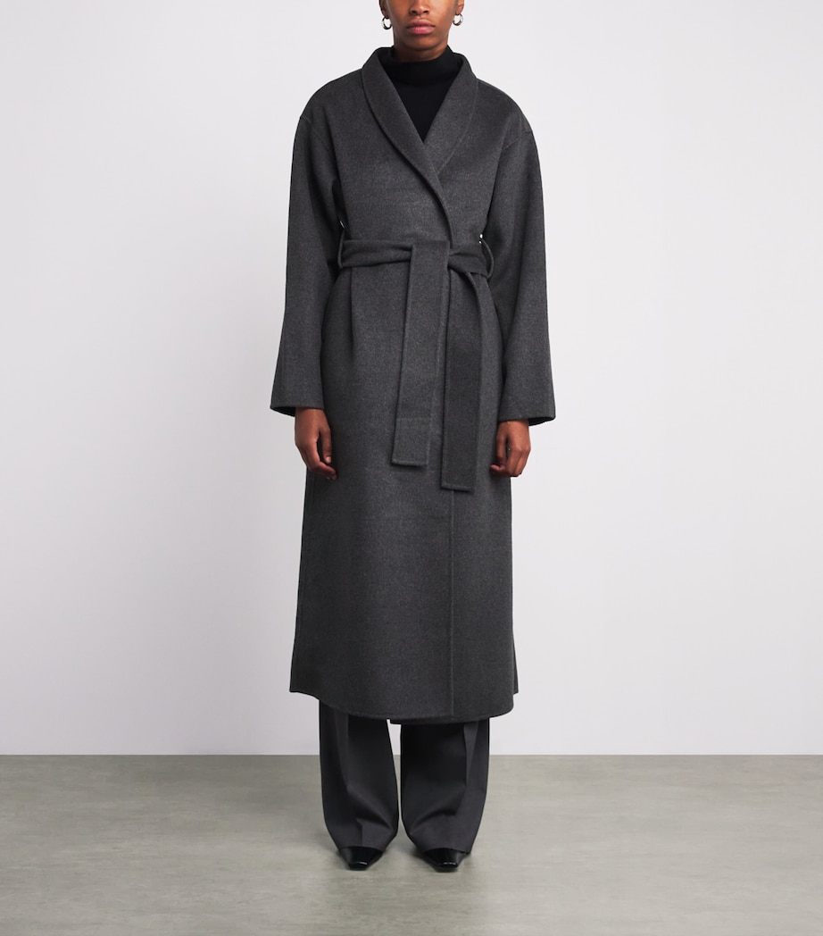 Wool-Cashmere Mara Wrap Coat DARK GREY Image 3