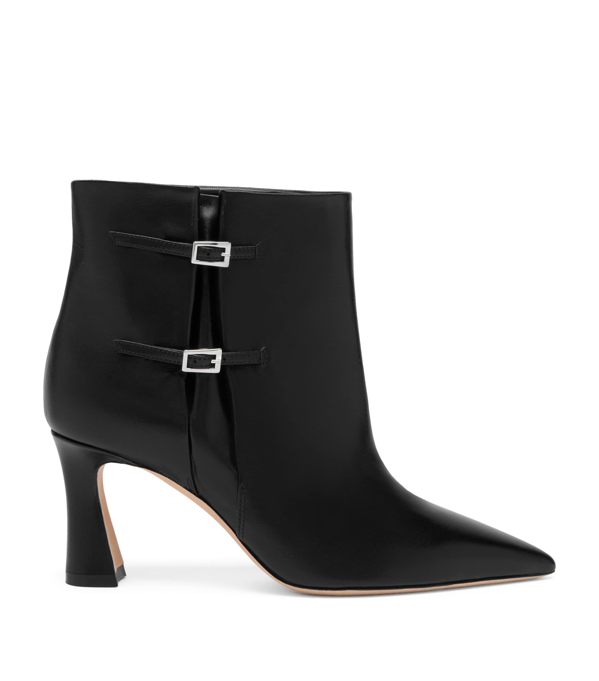 Malone Souliers 70mm Giordana Double-buckle Pointed-toe Ankle Boots In Black