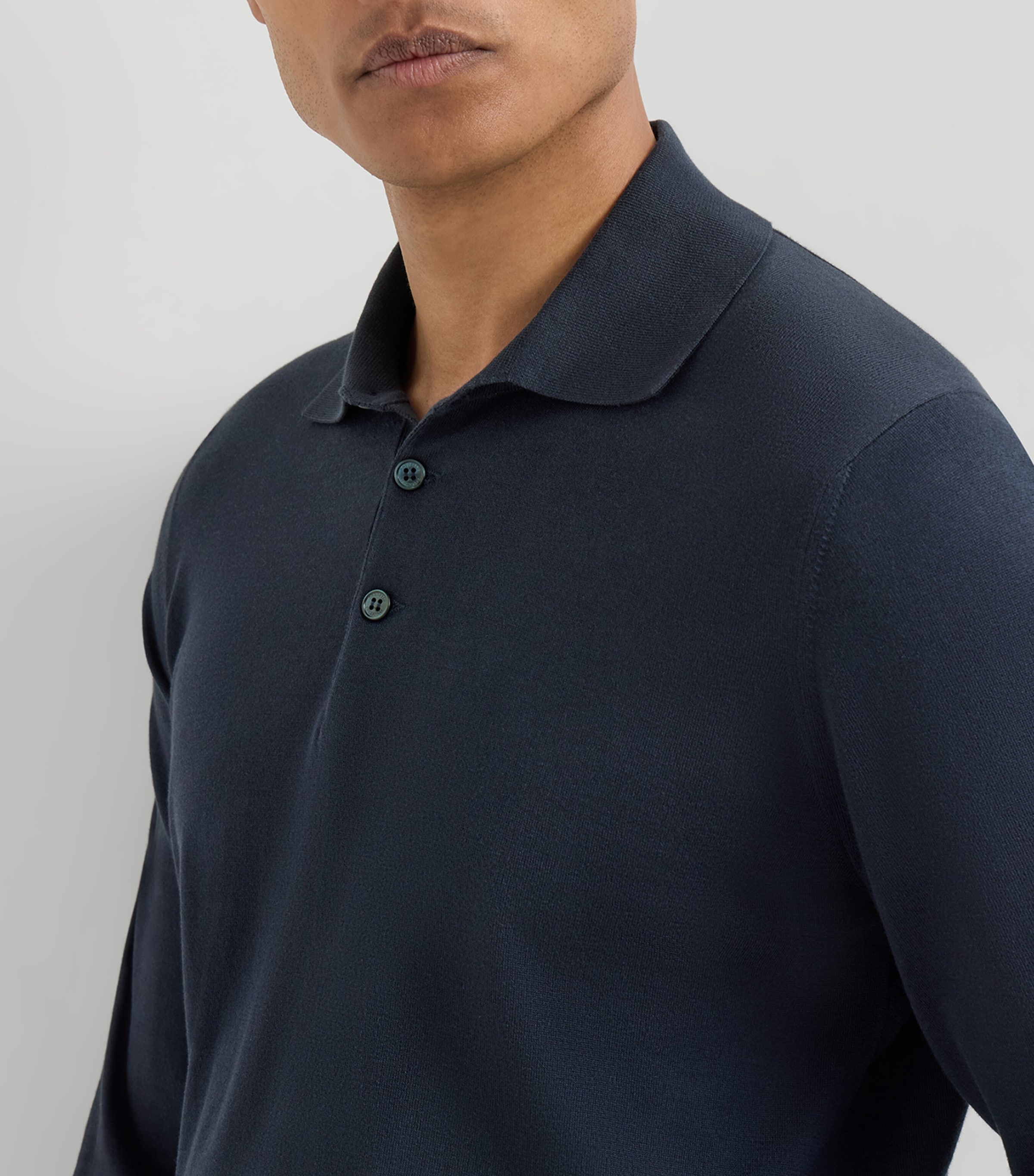 Brunello Cucinelli Mens Cotton Polo Sweater Image 6