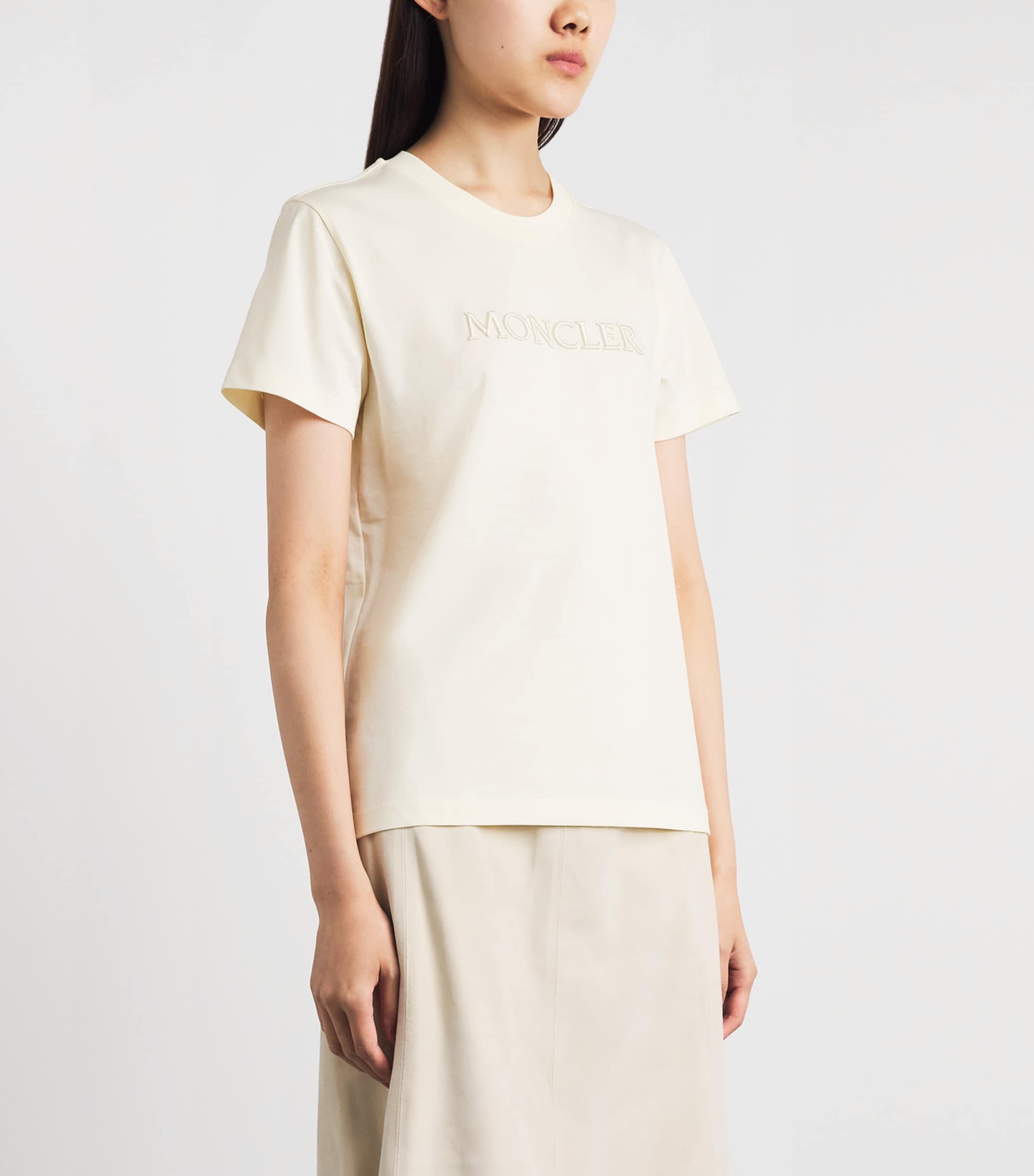 Moncler Womens Cotton Logo T-Shirt Image 4