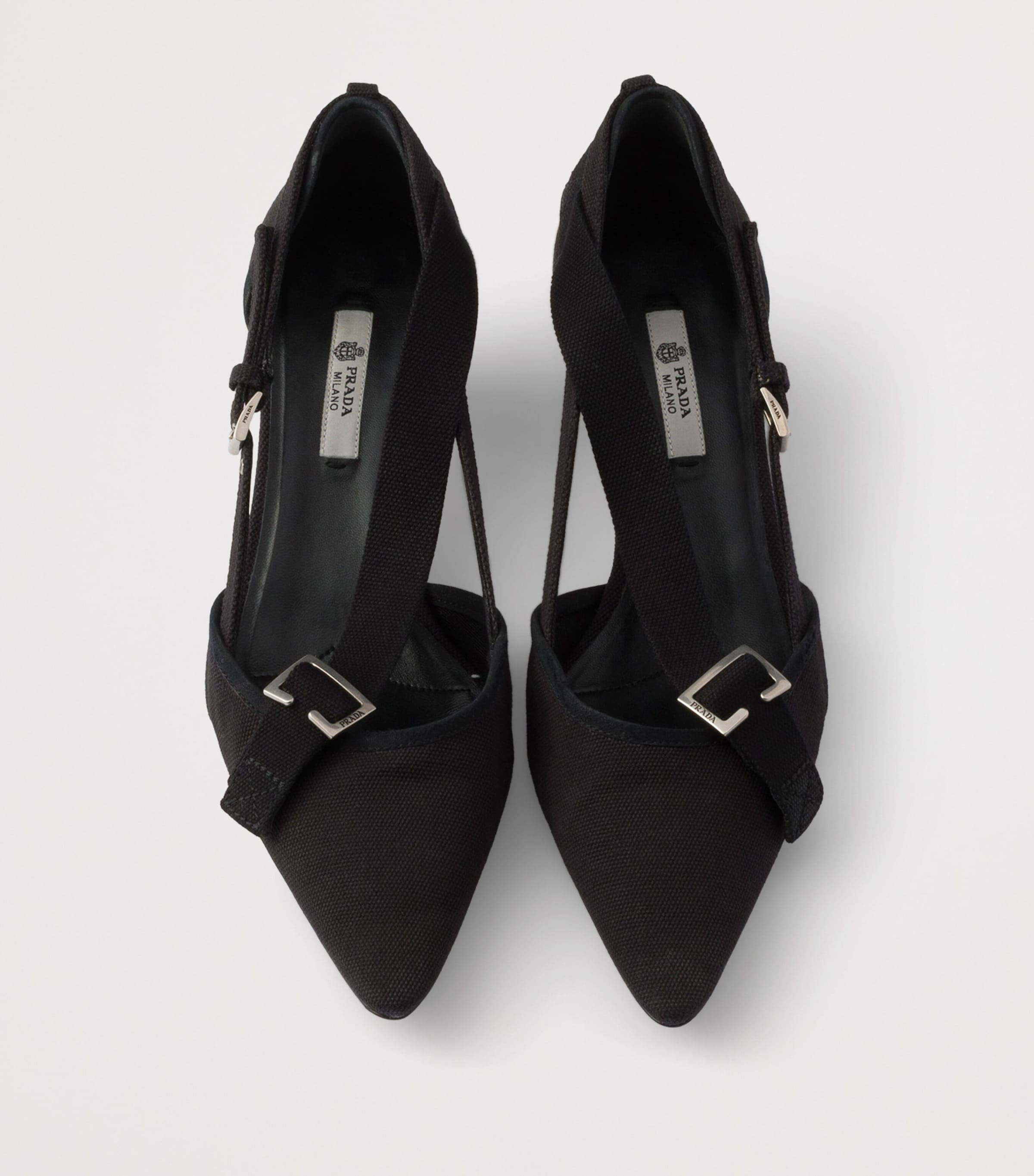 Prada Canvas Buckle-Detail Pumps 45 Black Image 4