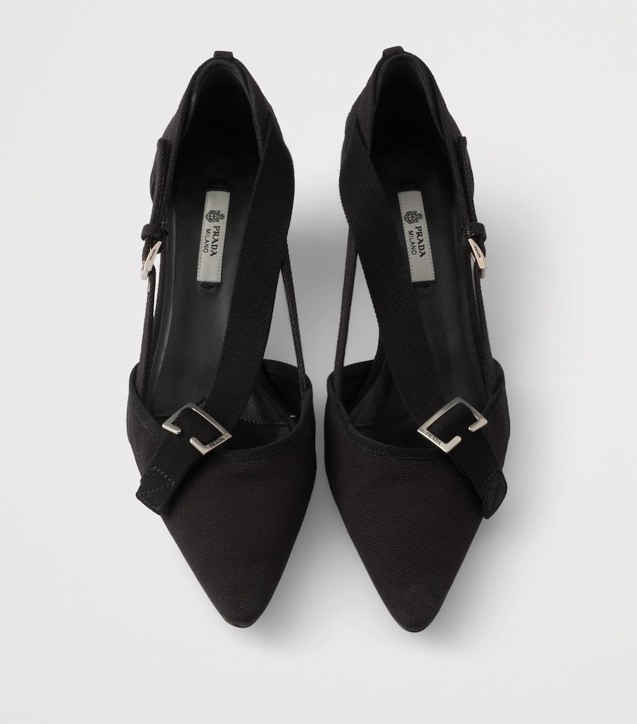 Prada Canvas Buckle-Detail Pumps 45 Black Image 4