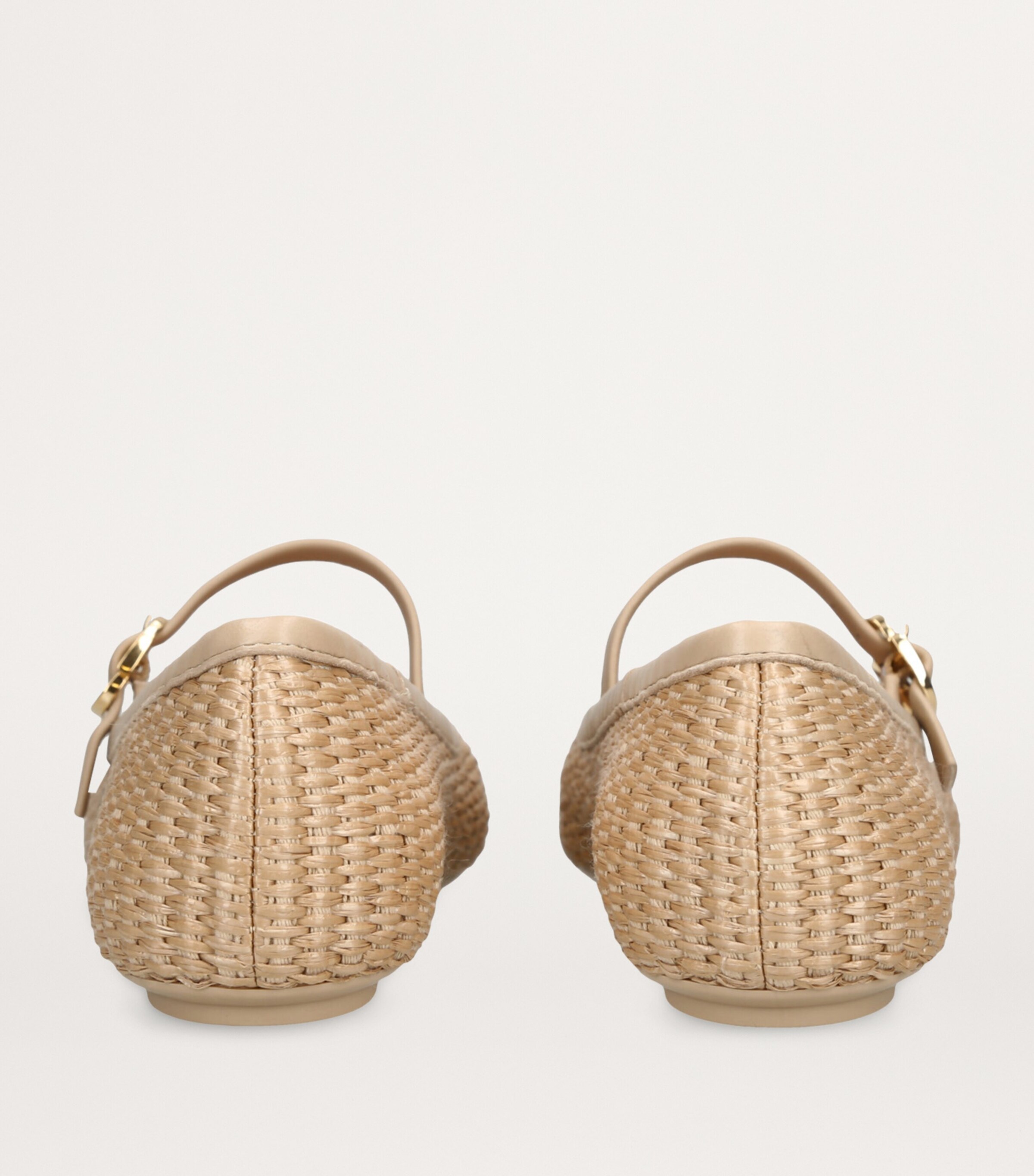 Gianvito Rossi Raffia Carla Ballet Flats Beige Comb Image 3