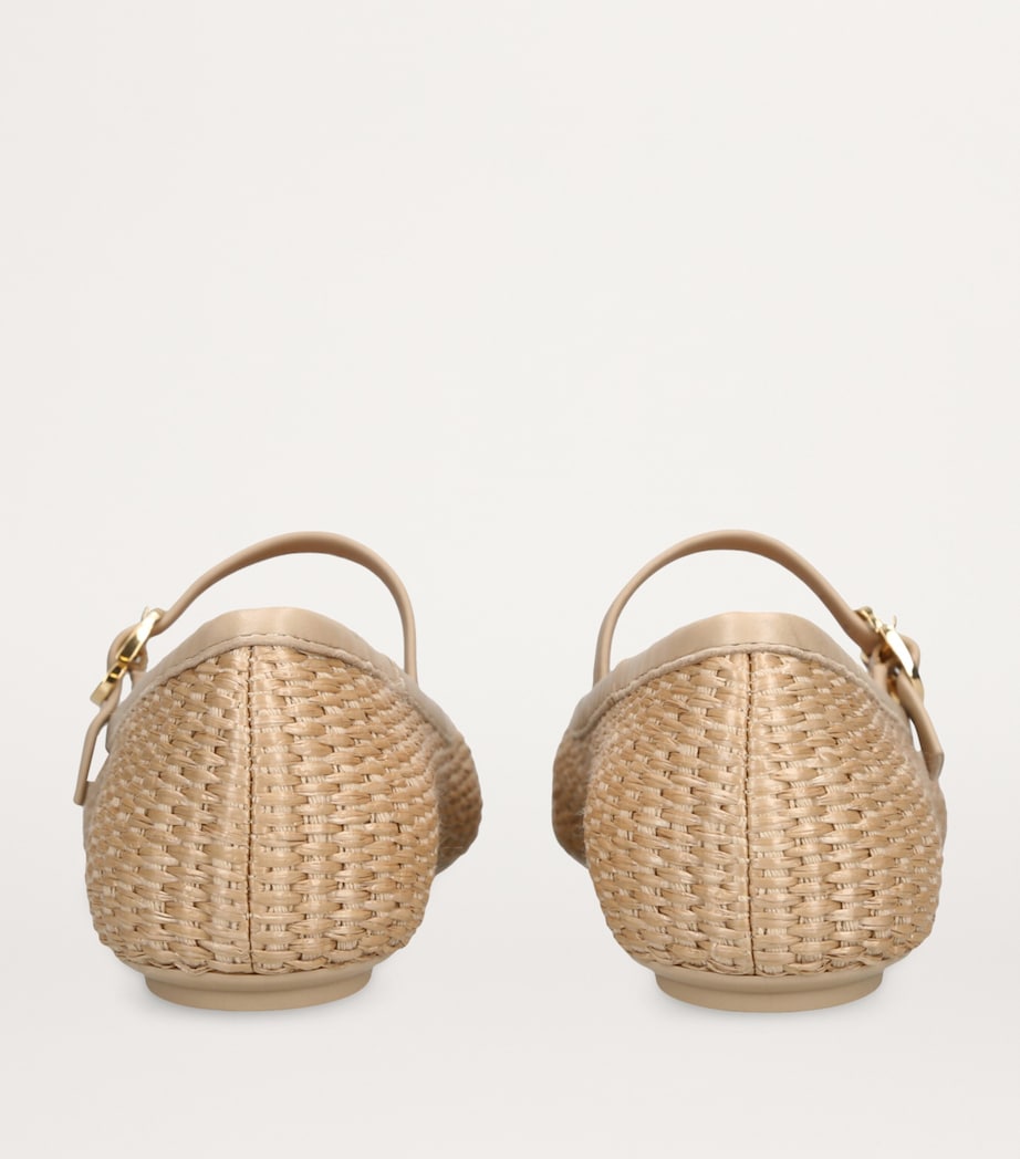 Raffia Carla Ballet Flats BEIGE COMB Image 3