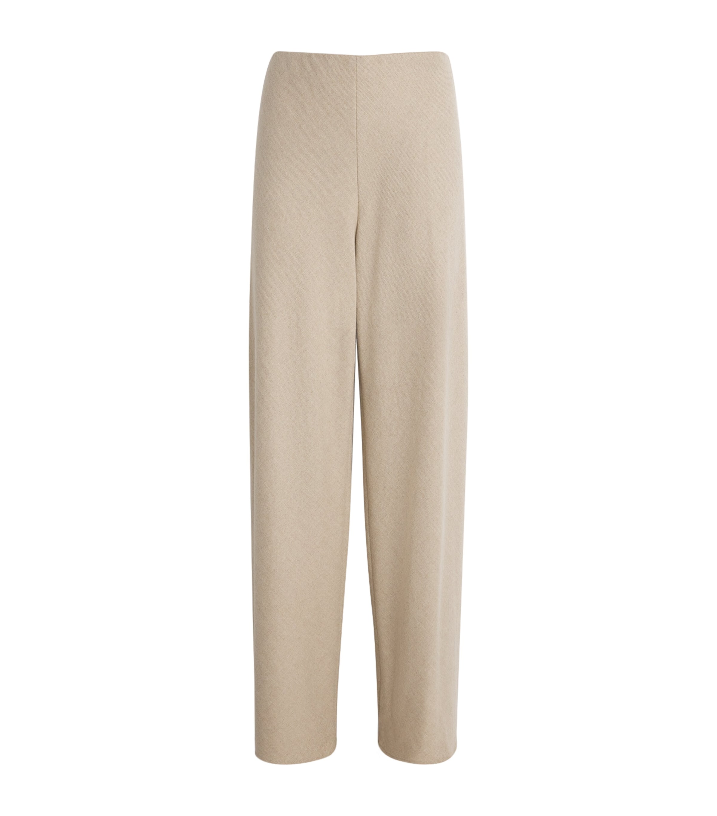 Vince Womens Wool-Blend Wide-Leg Trousers Oatmeal Image 1