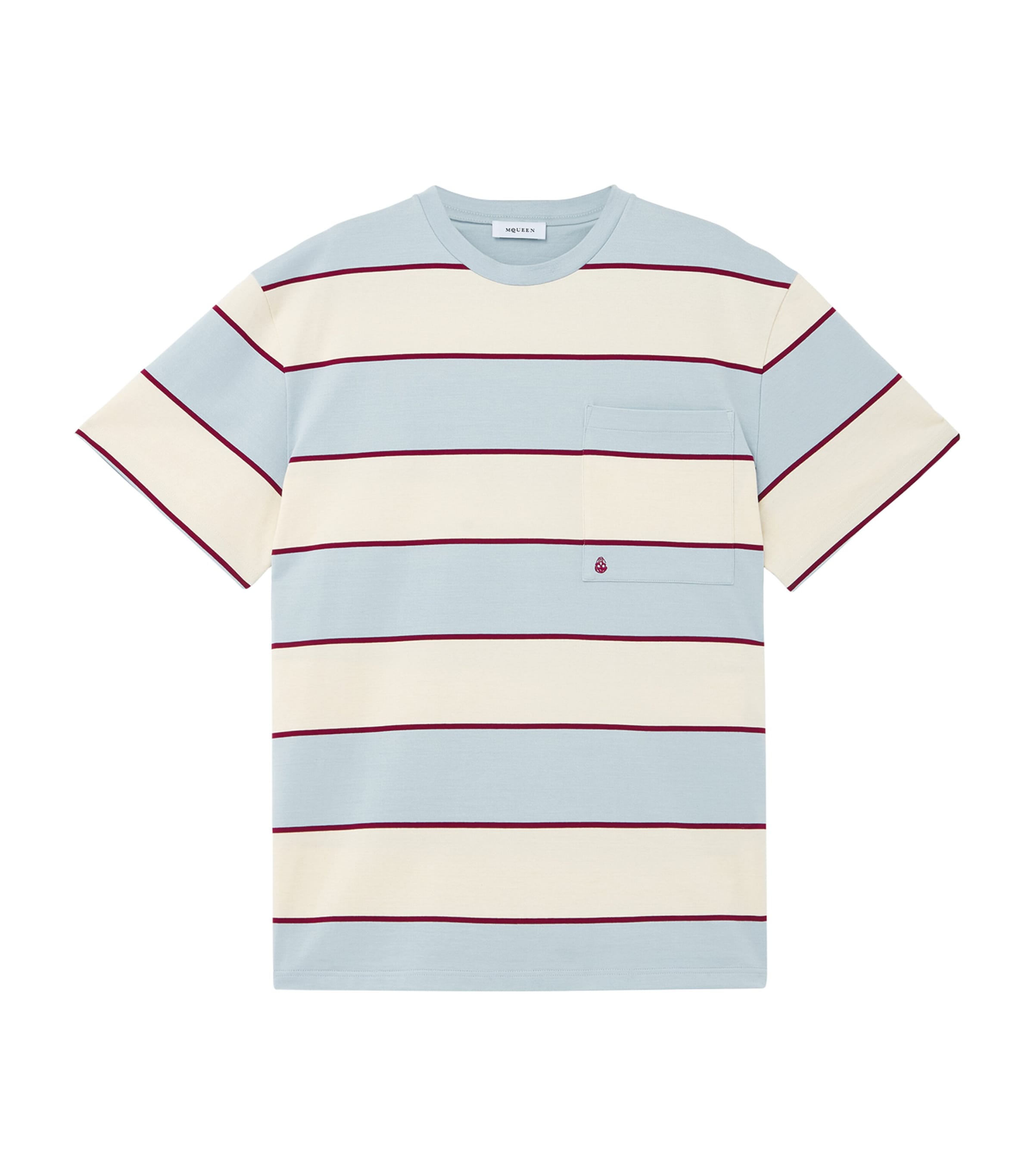 Alexander Mcqueen Inverted Skull Striped T-shirt In Multi