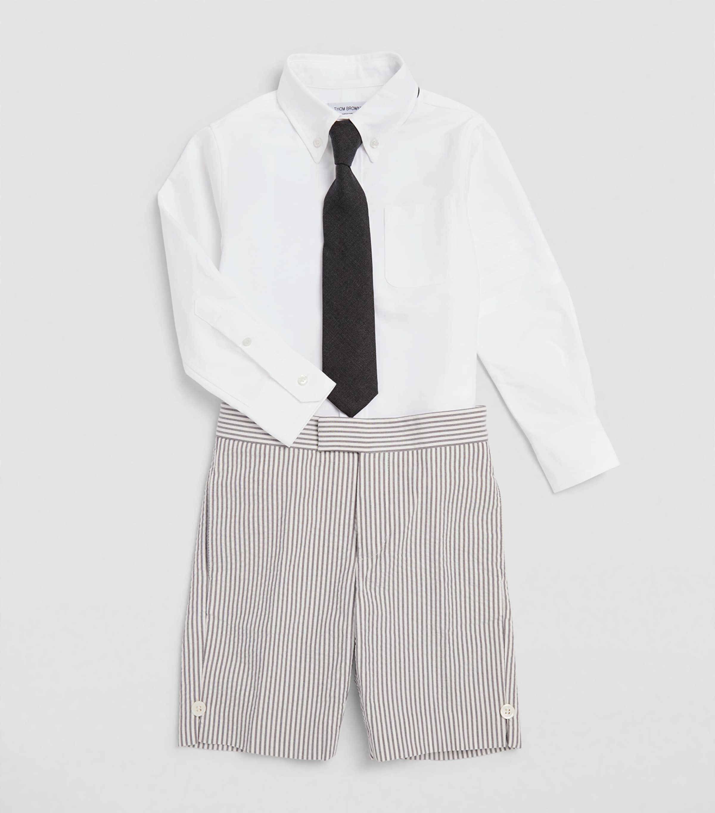 Thom Browne Kids 4-Bar Oxford Shirt (2-12 Years) White Image 2