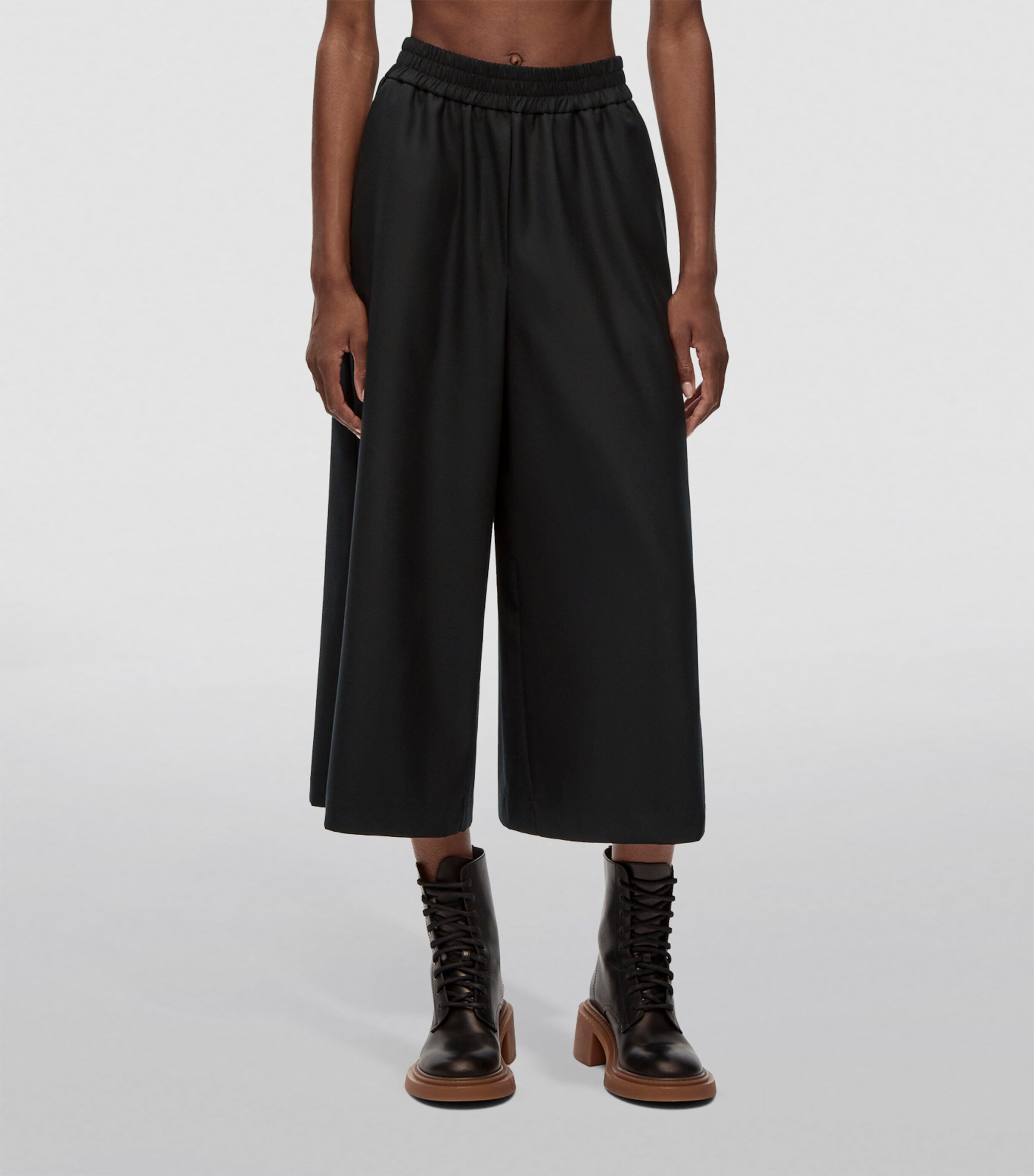 Wool-Blend Culottes BLACK Image 3