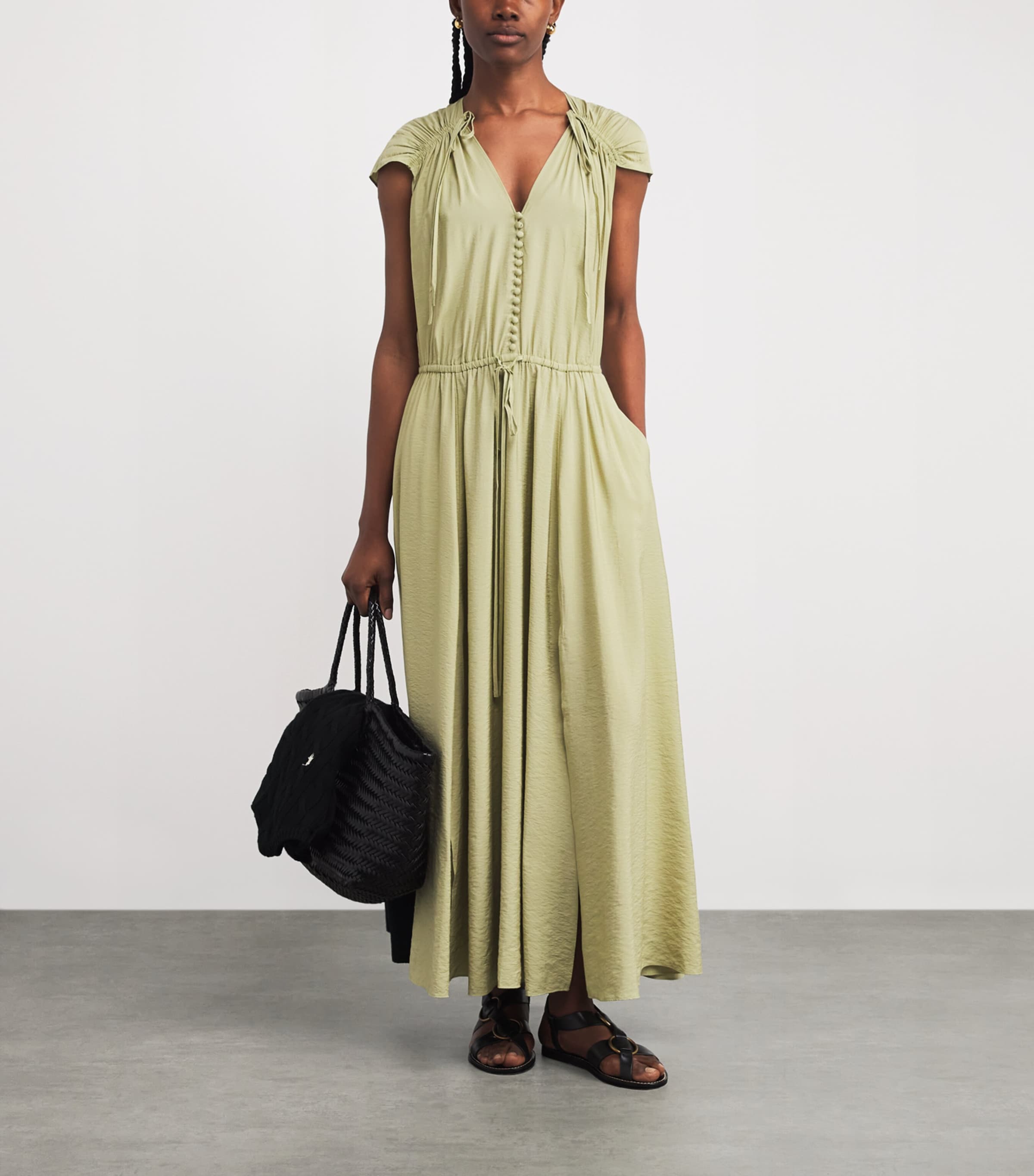 Woven Maxi Dress LIGHT OLIVE Image 2