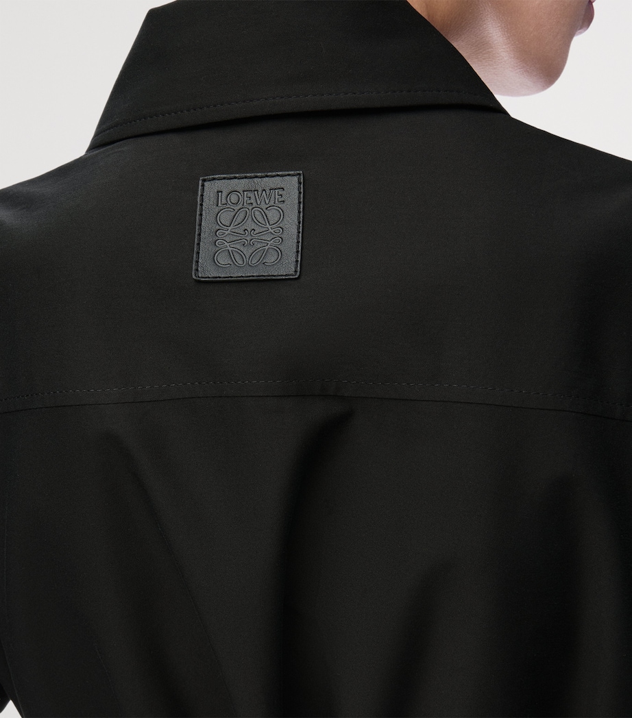 Tie-Waist Mini Shirt Dress BLACK Image 5