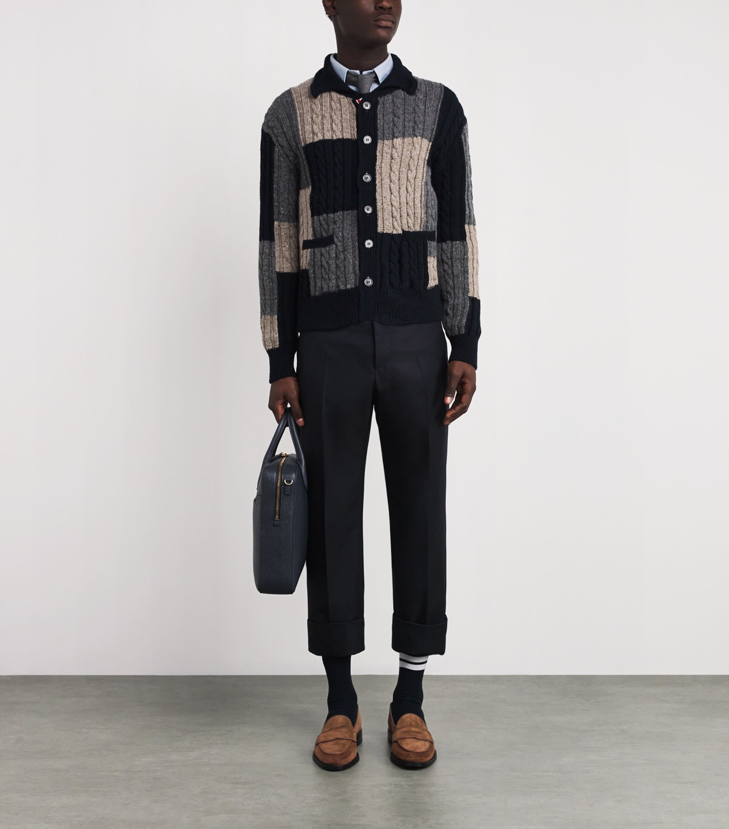 Leather Varsity Penny Loafers DARK BROWN Image 6