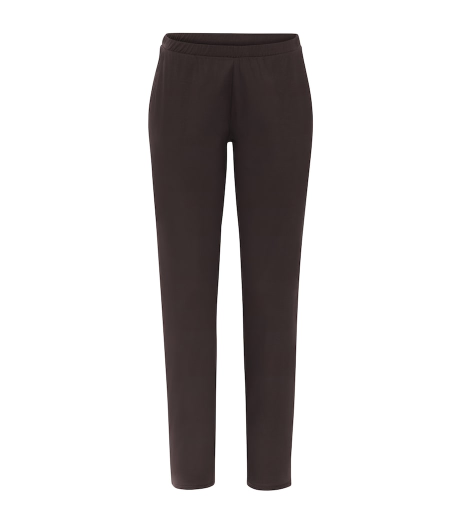 Hanro Womens Modal-Silk Grand Central Pyjama Trousers Dark Mocha Image 1