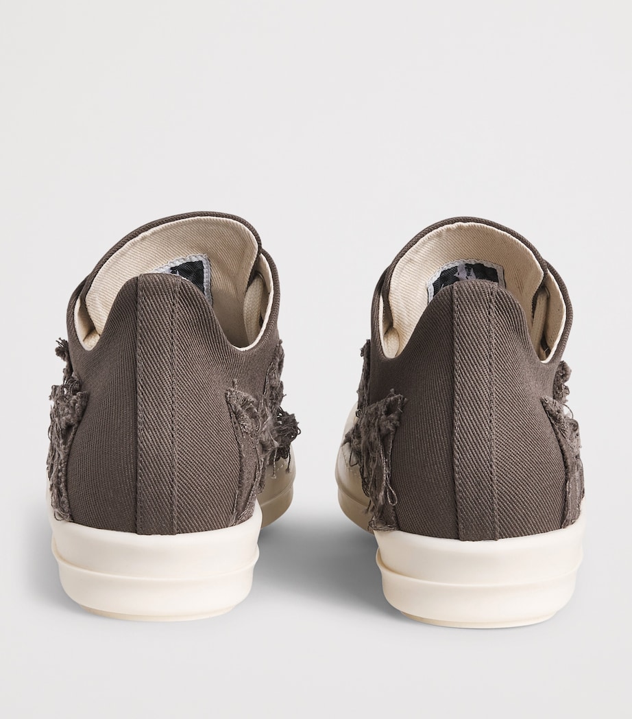 Rick Owens Denim Slashed Low-Top Sneakers Dust/milk/milk Image 5
