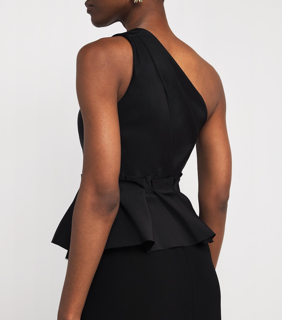 One-Shoulder Column Gown BLACK 001 Image 4
