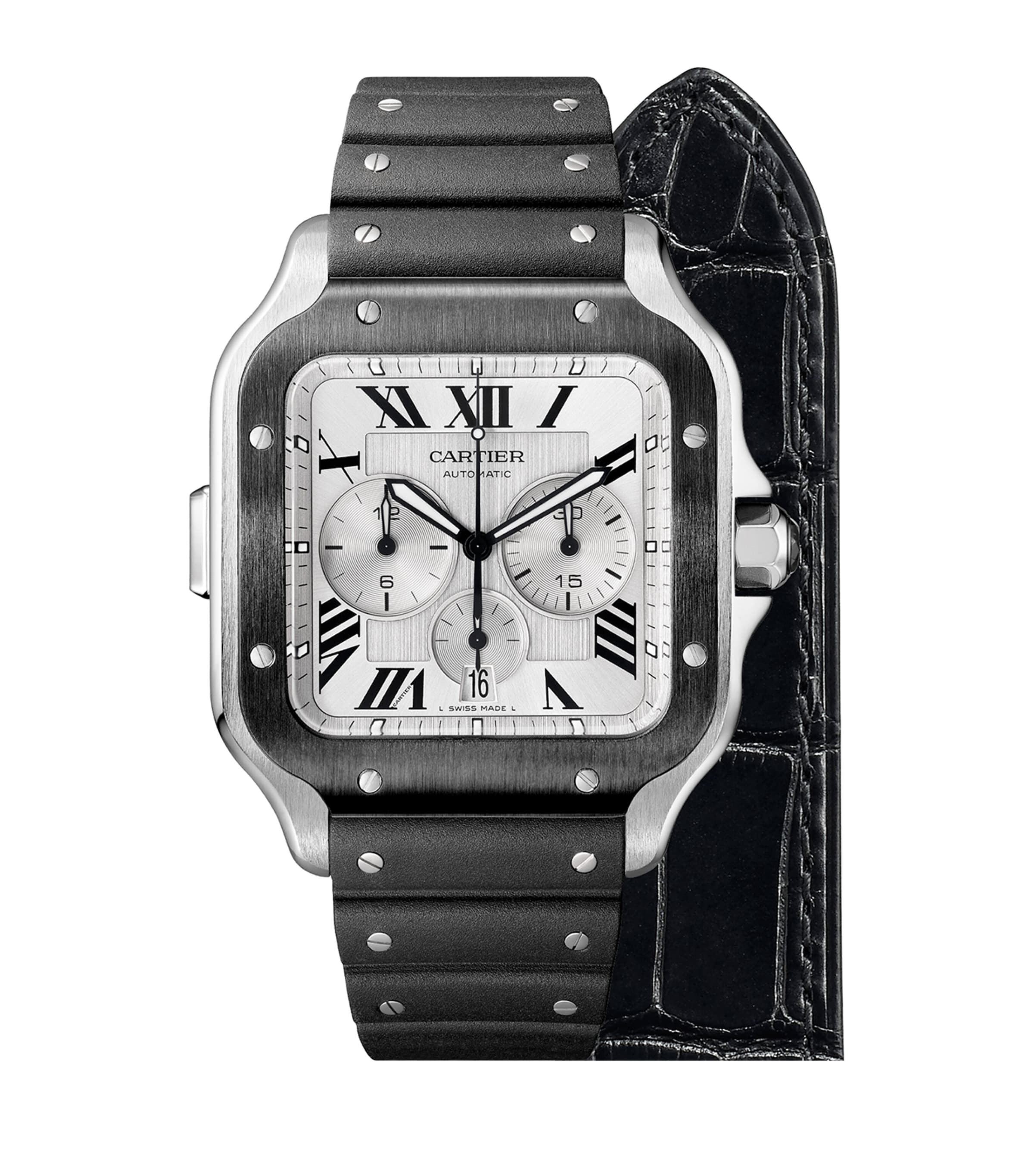 Cartier Stainless Steel Santos de Cartier Watch 43.3mm Grey Image 1