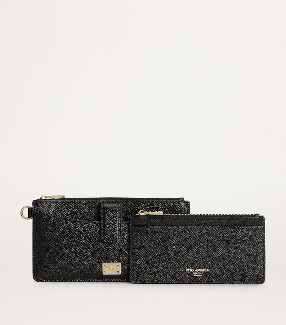 Grained Leather Card Holder 80999-BLACK Image 3