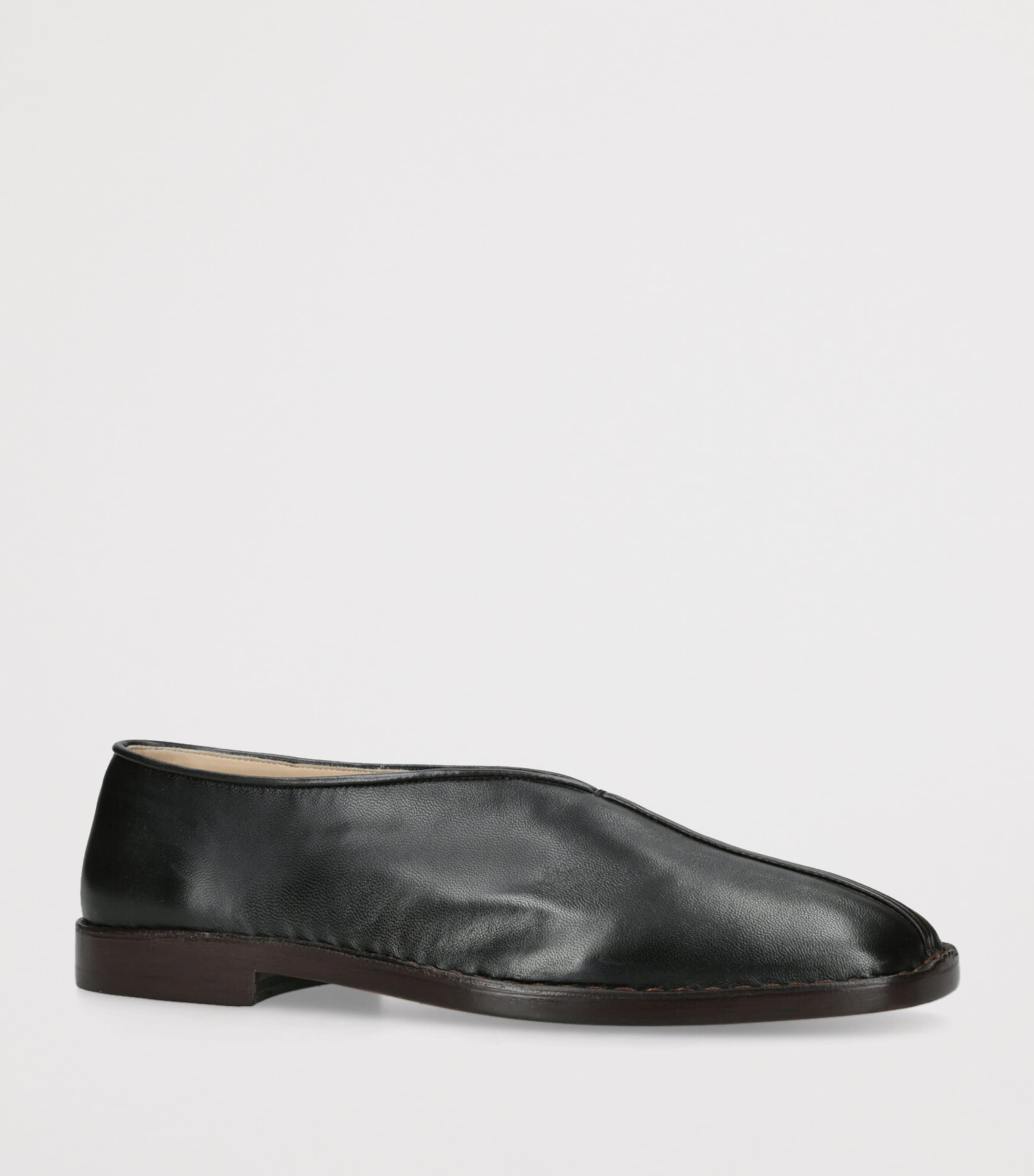 Lemaire Leather Piped Slippers Black Image 3