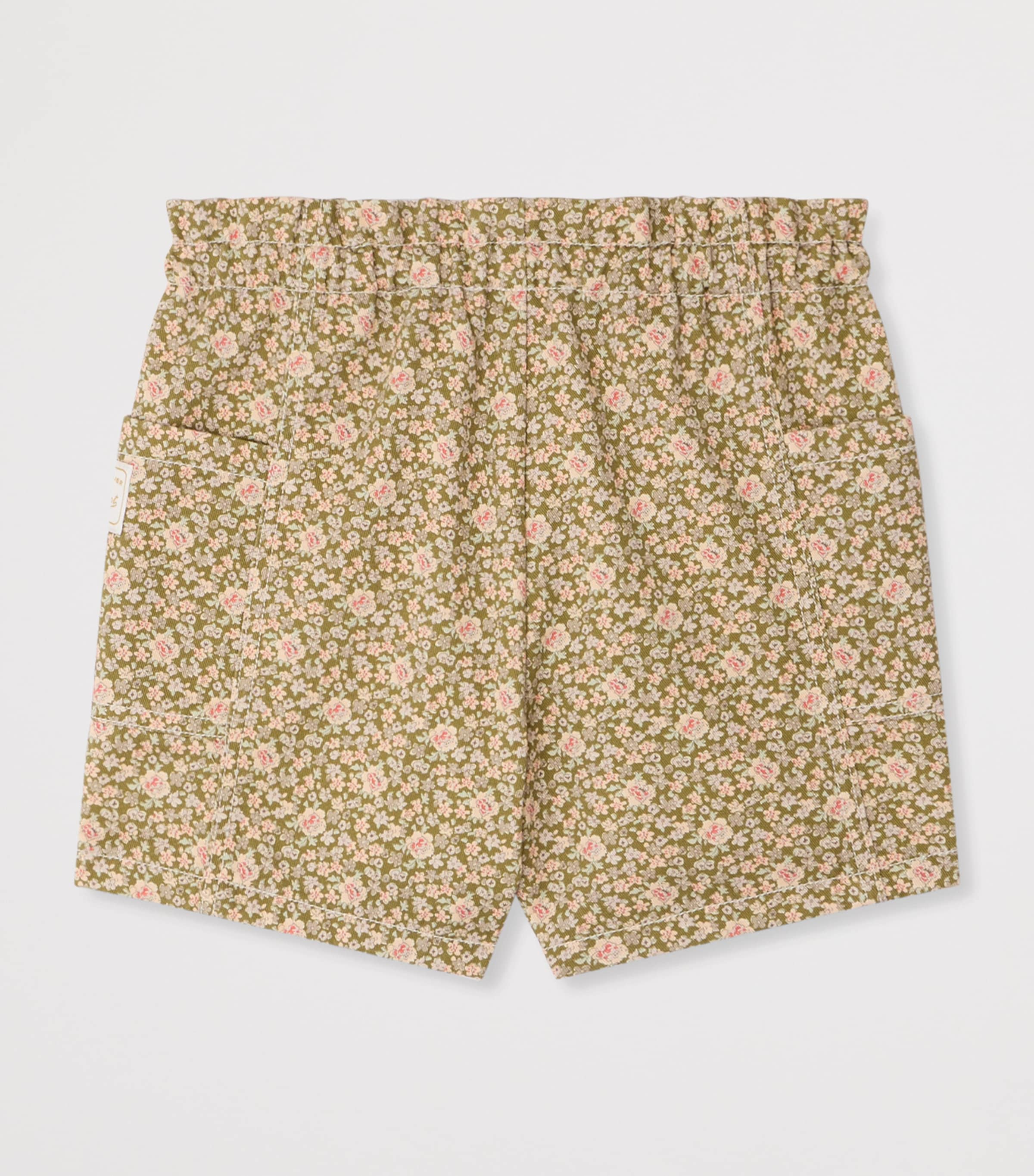 Cotton Floral Evera Shorts (10-14 Years) FL OLIVE Image 2