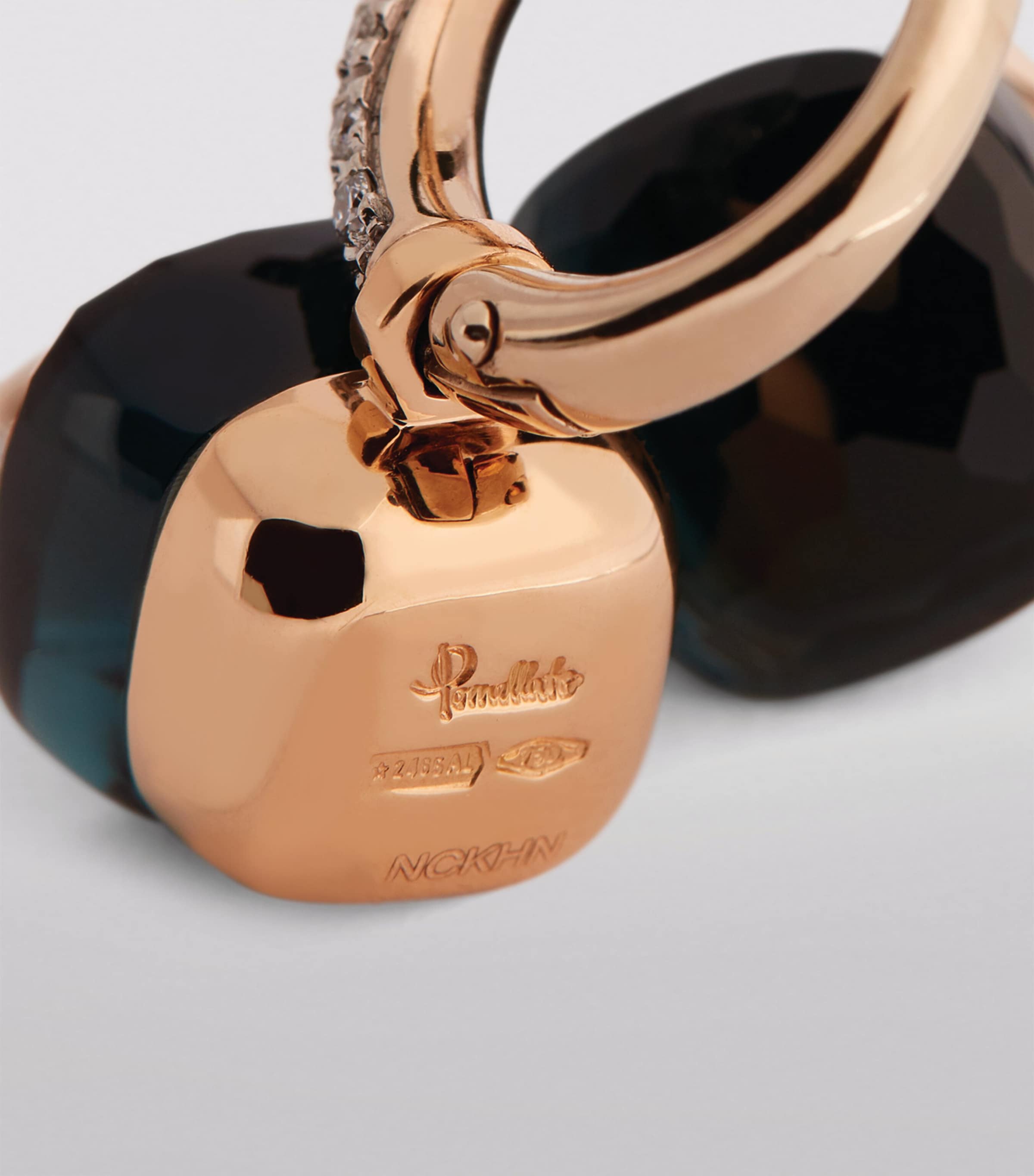 Mixed Metal, Diamond and London Blue Topaz Nudo Drop Earrings DB0TL Image 5